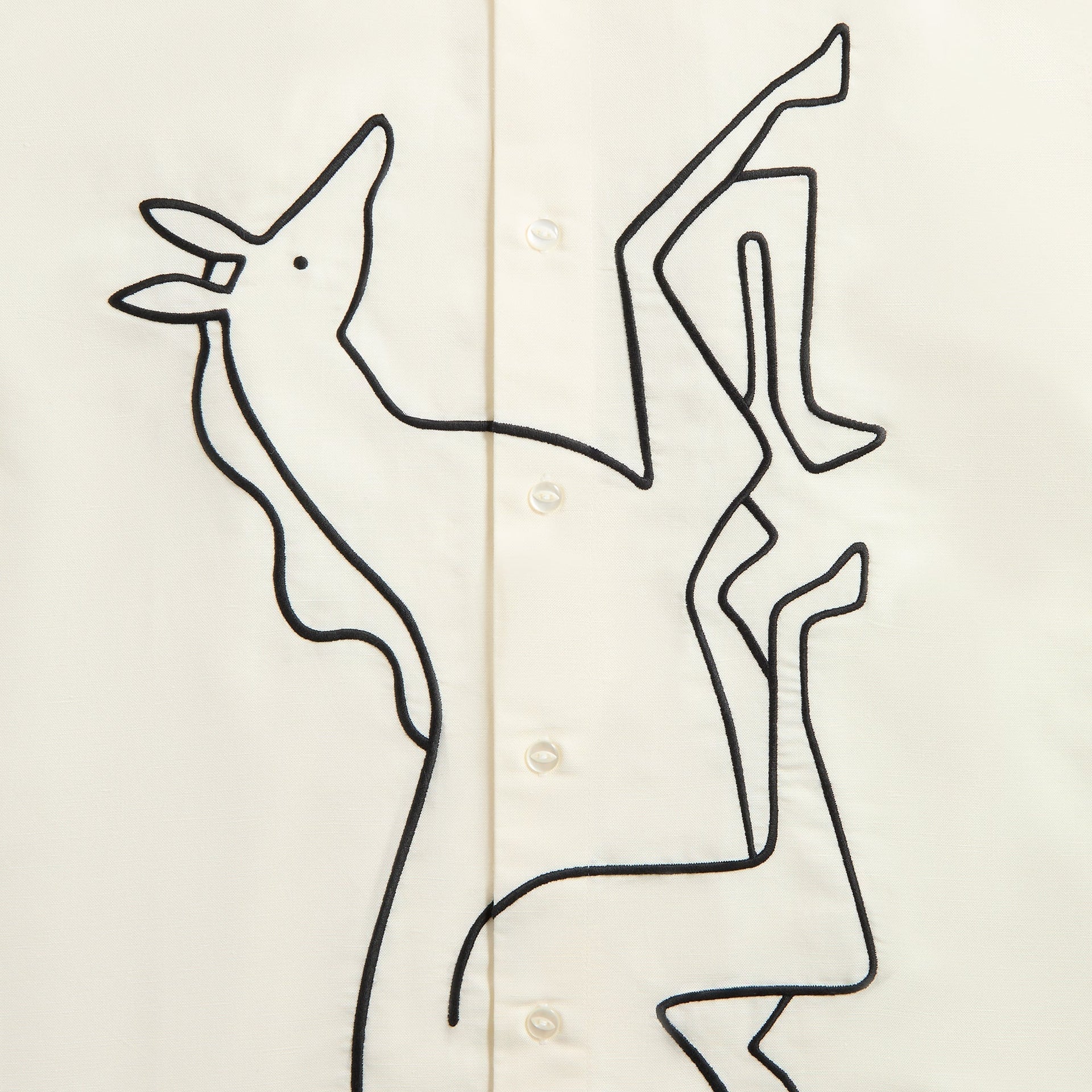 by Parra Vertical Horse Short Sleeve Shirt - Off White