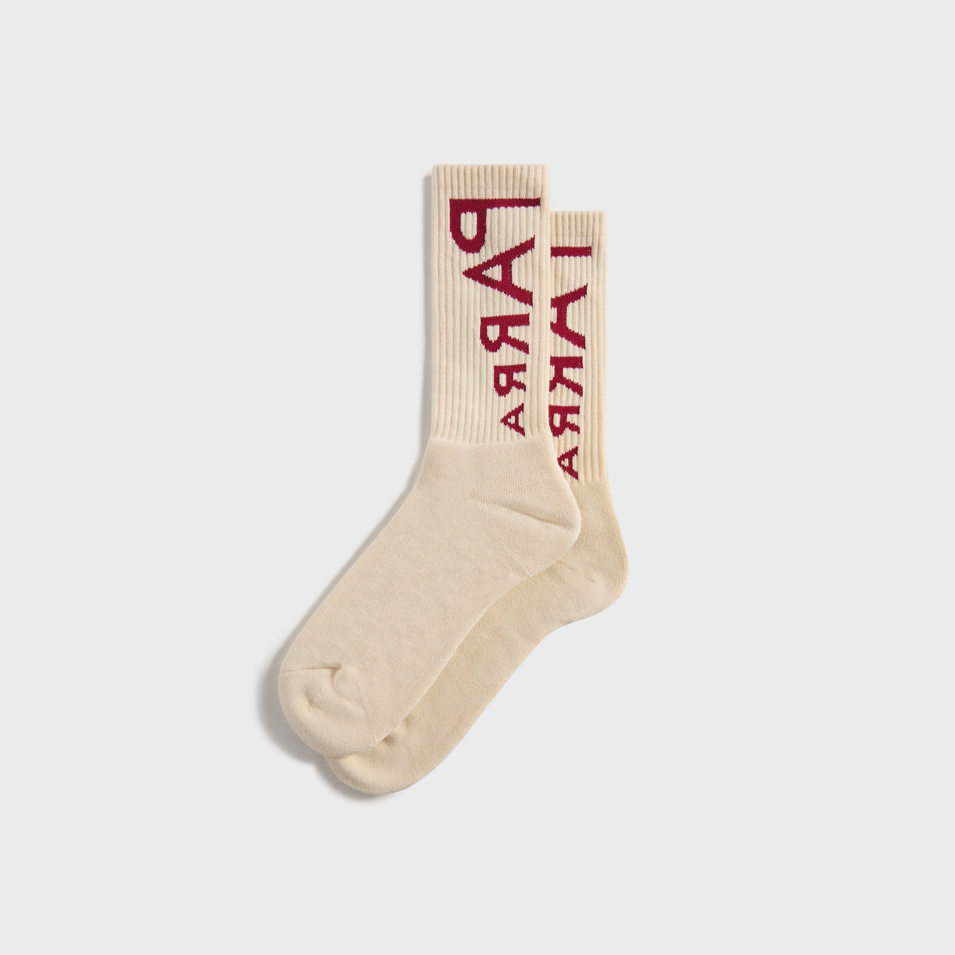 by Parra Reversed Flag Logo Crew Socks - Off White