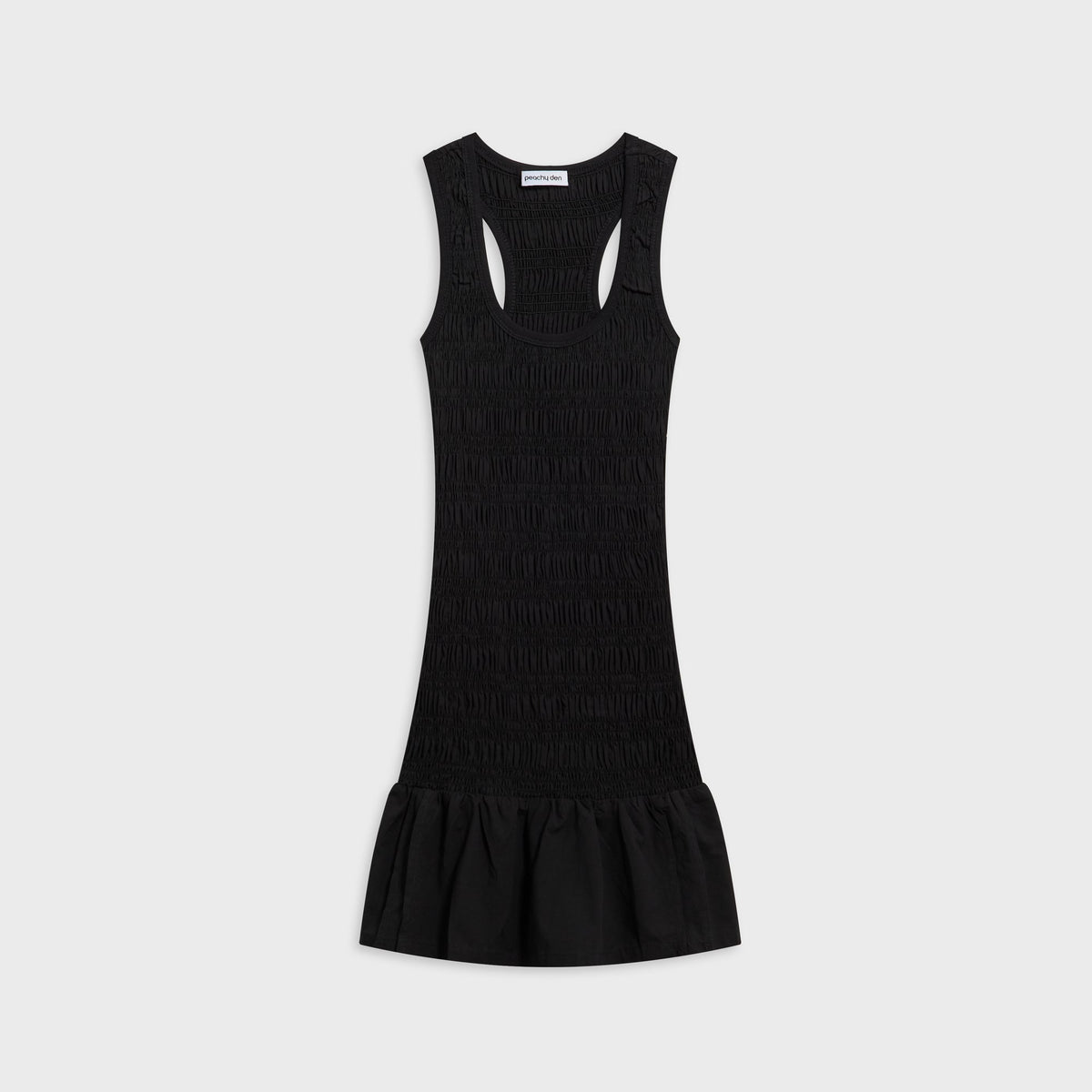 Peachy Den Deba Shirred Dress - Onyx