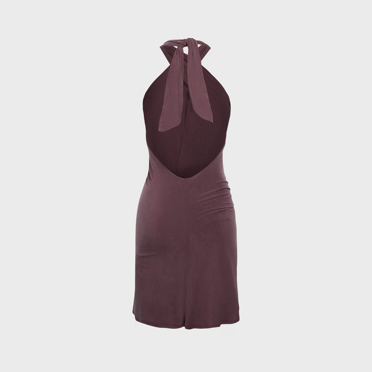 Peachy Den Kylie Halter Knot Dress - Mahogany