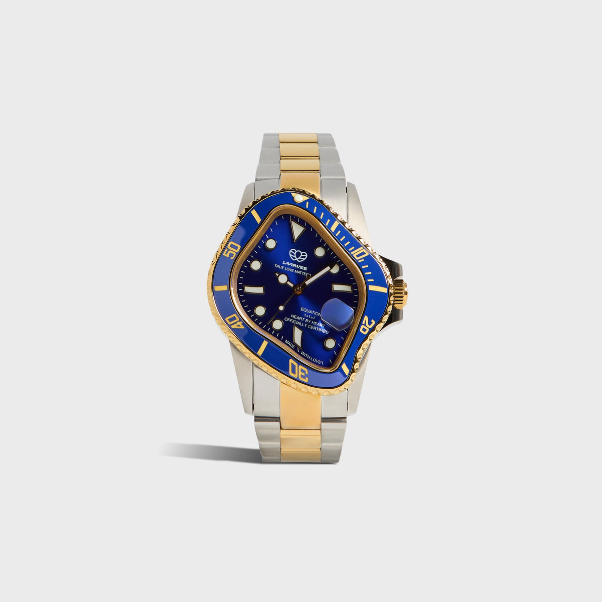 LAARVEE Silver & Golden Precision Steel - Blue Bezel / Blue Dial