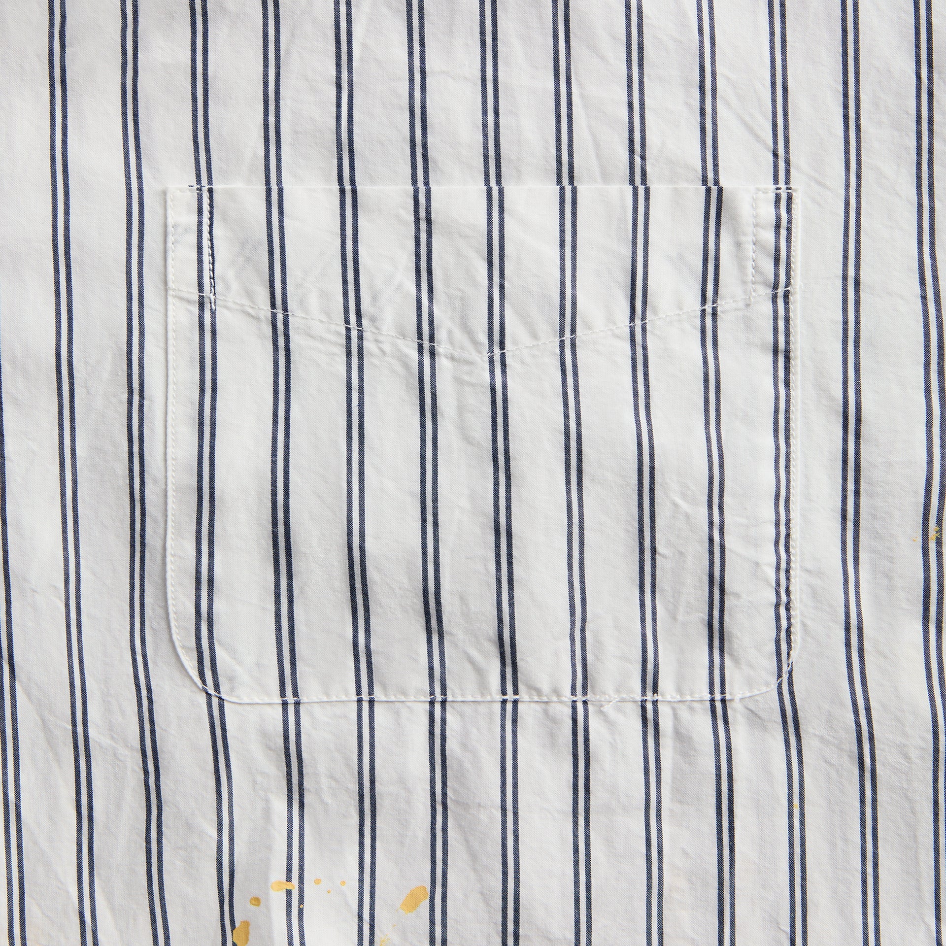 R13 Drop Neck Shirt - Navy Stripe / Paint Splatter Scribbles