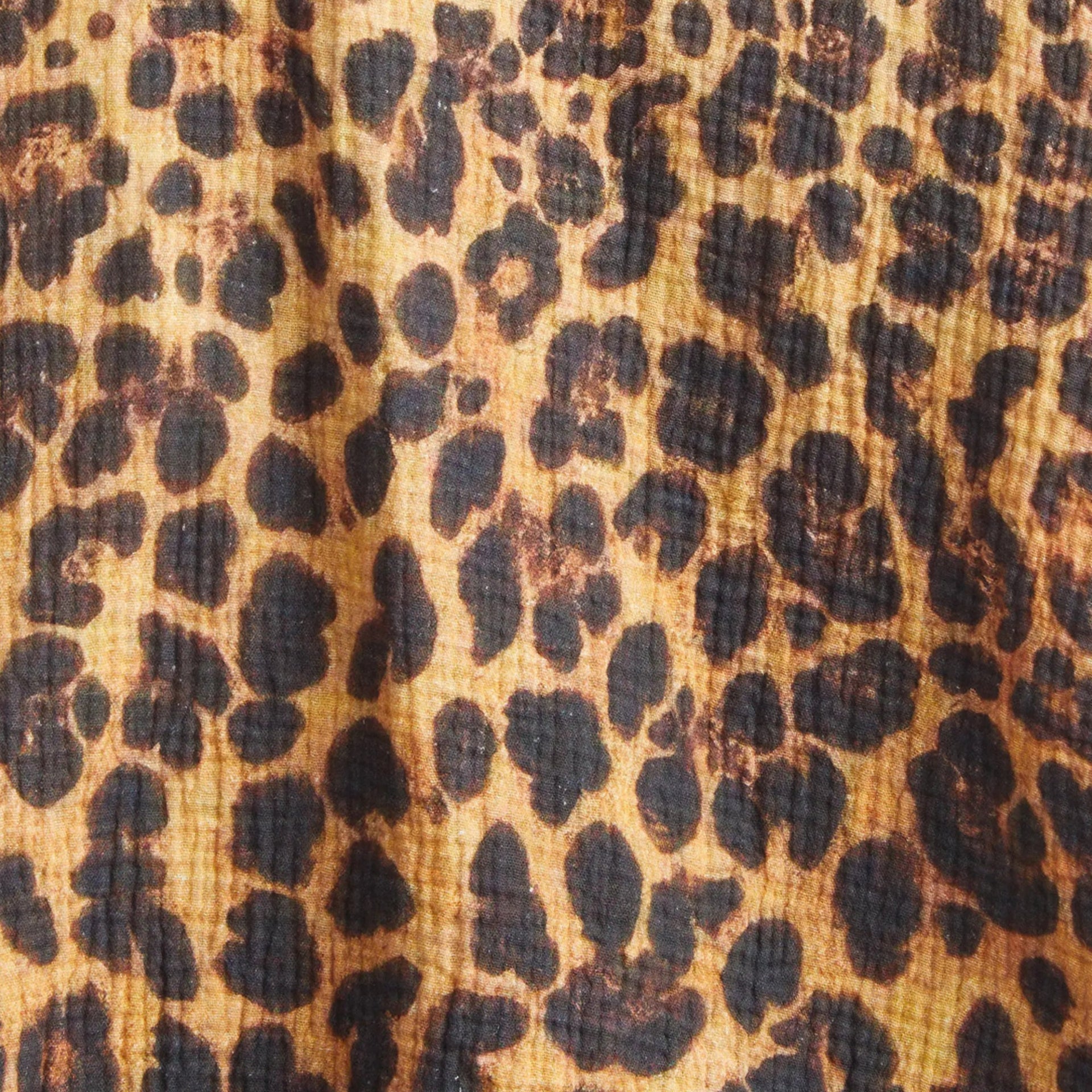 R13 Shredded Seam Drop Neck Shirt - Dipped Brown Leopard