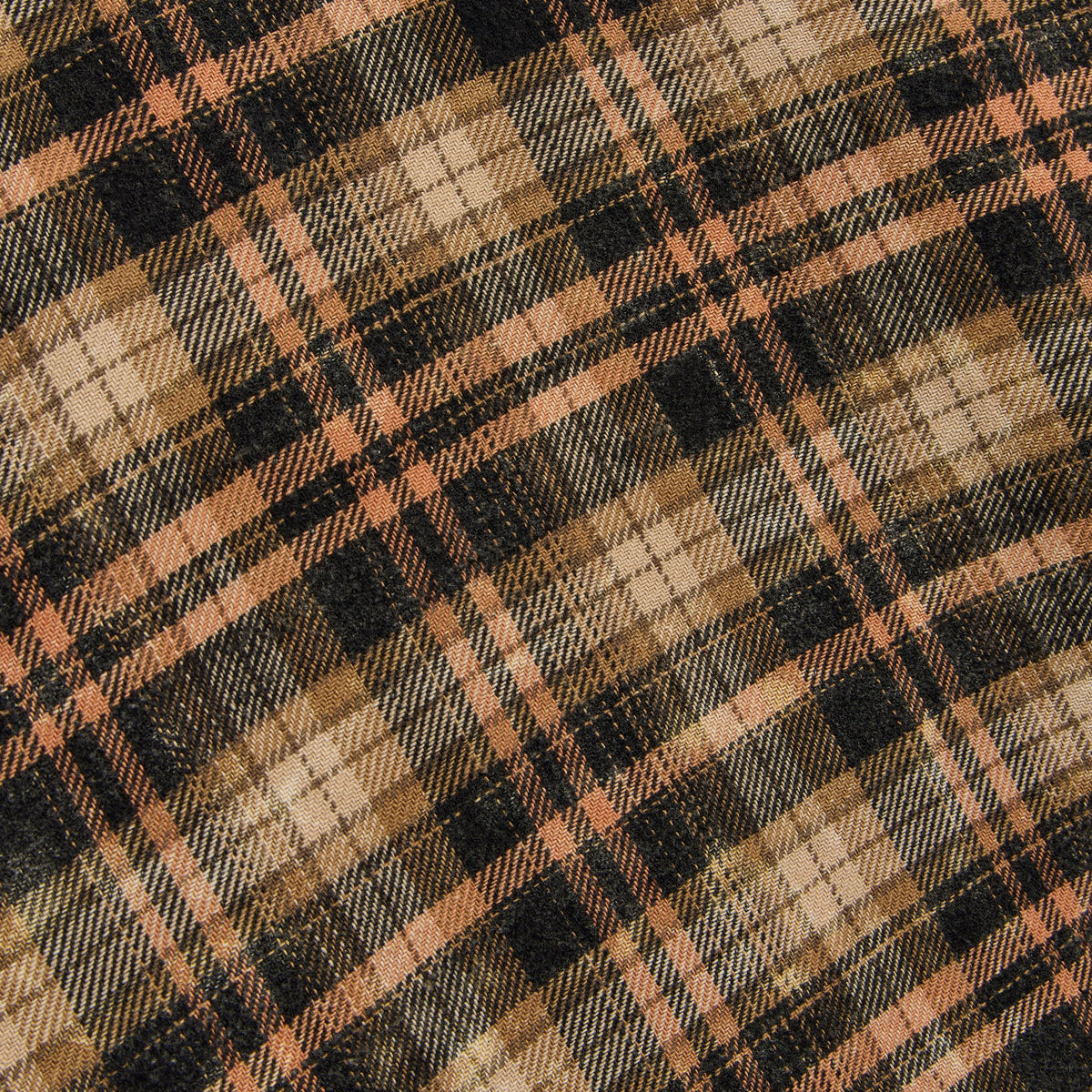 R13 Shredded Seam Drop Neck Shirt - Brown Pink Plaid