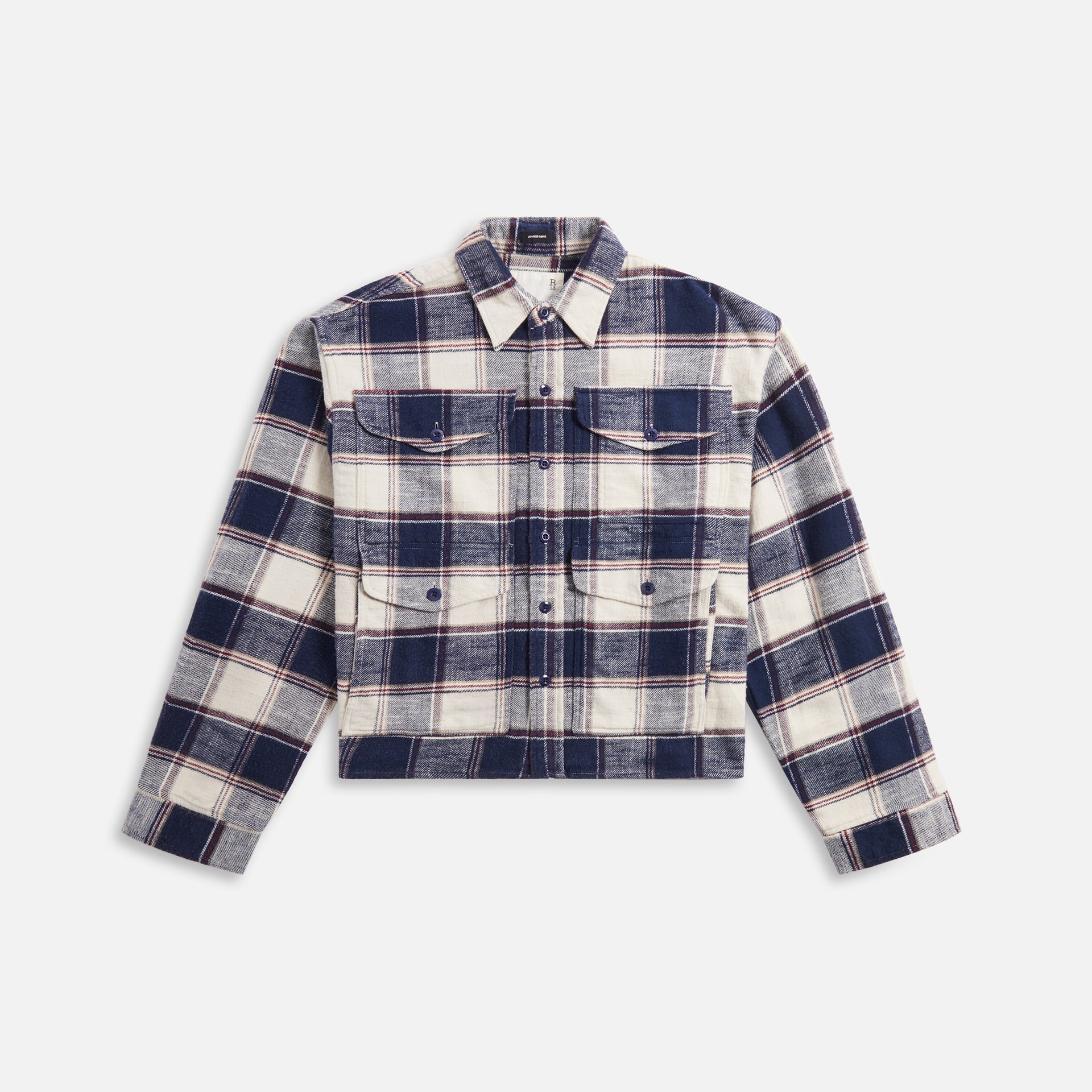 R13 Cropped Multipocket Overshirt - Eru Plaid