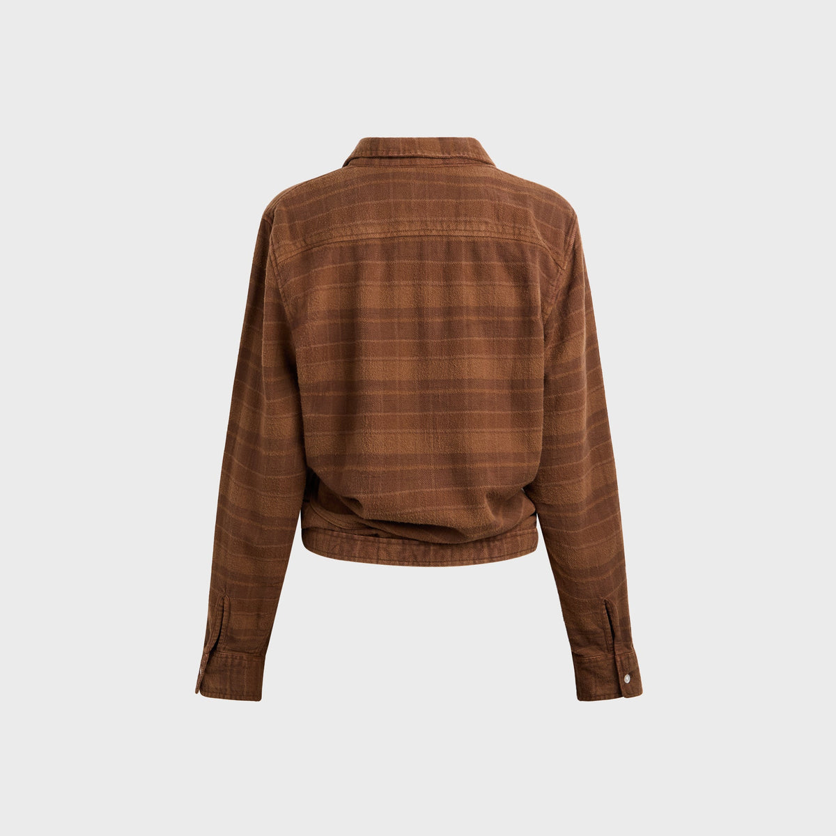 R13 Wrap Around Shirt - Plaid Brown