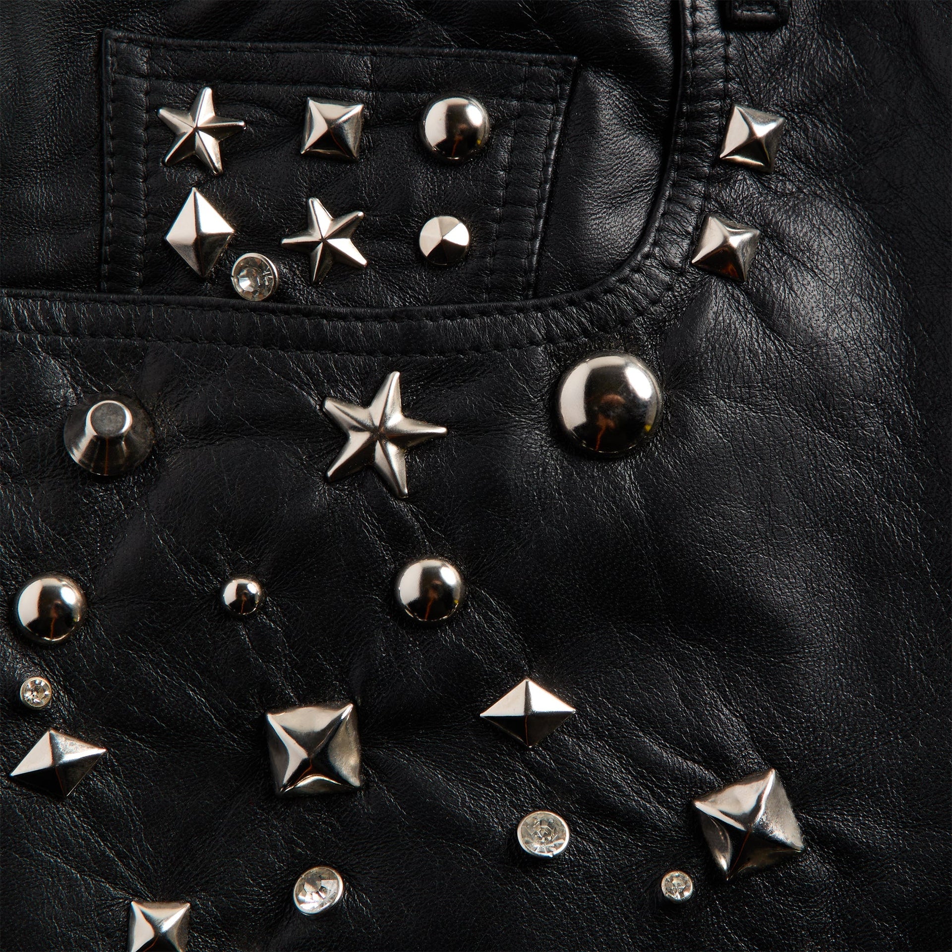 R13 Five Pocket Leather Short - Black