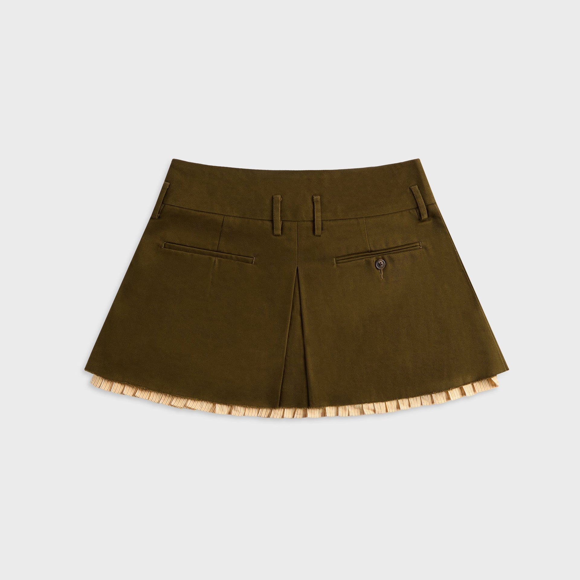 R13 Pleated Mini Skirt  - Olive Green