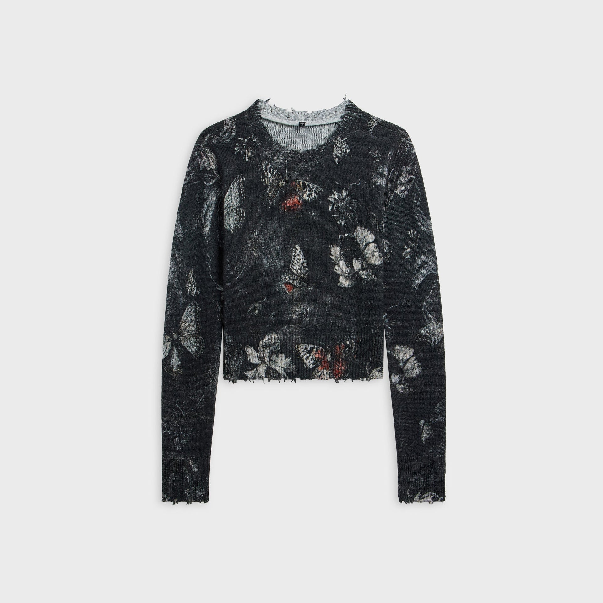 R13 Printed Baby Crewneck - Red / Grey / Black Butterfly
