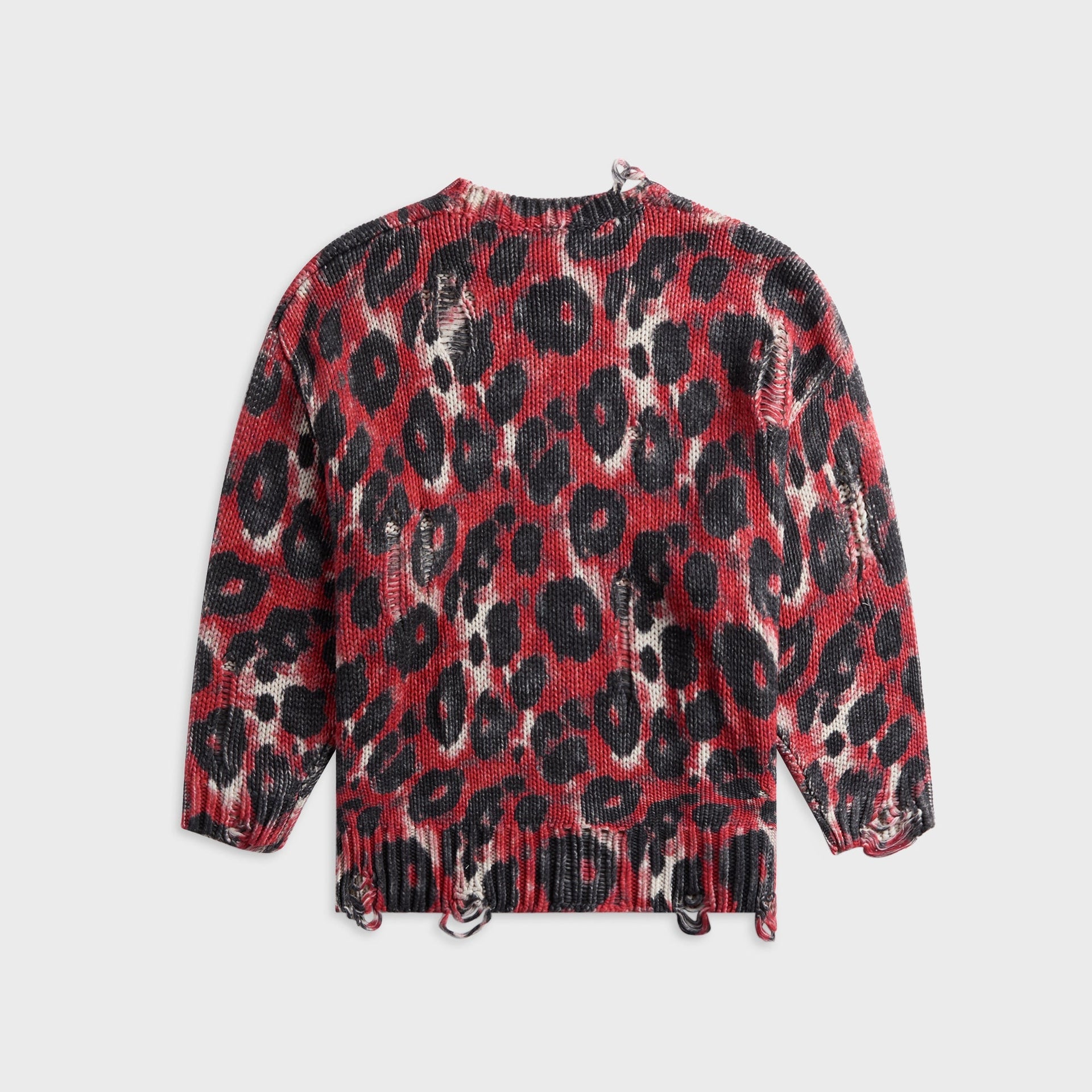 R13 Printed Oversized Sweater - Red Leopard