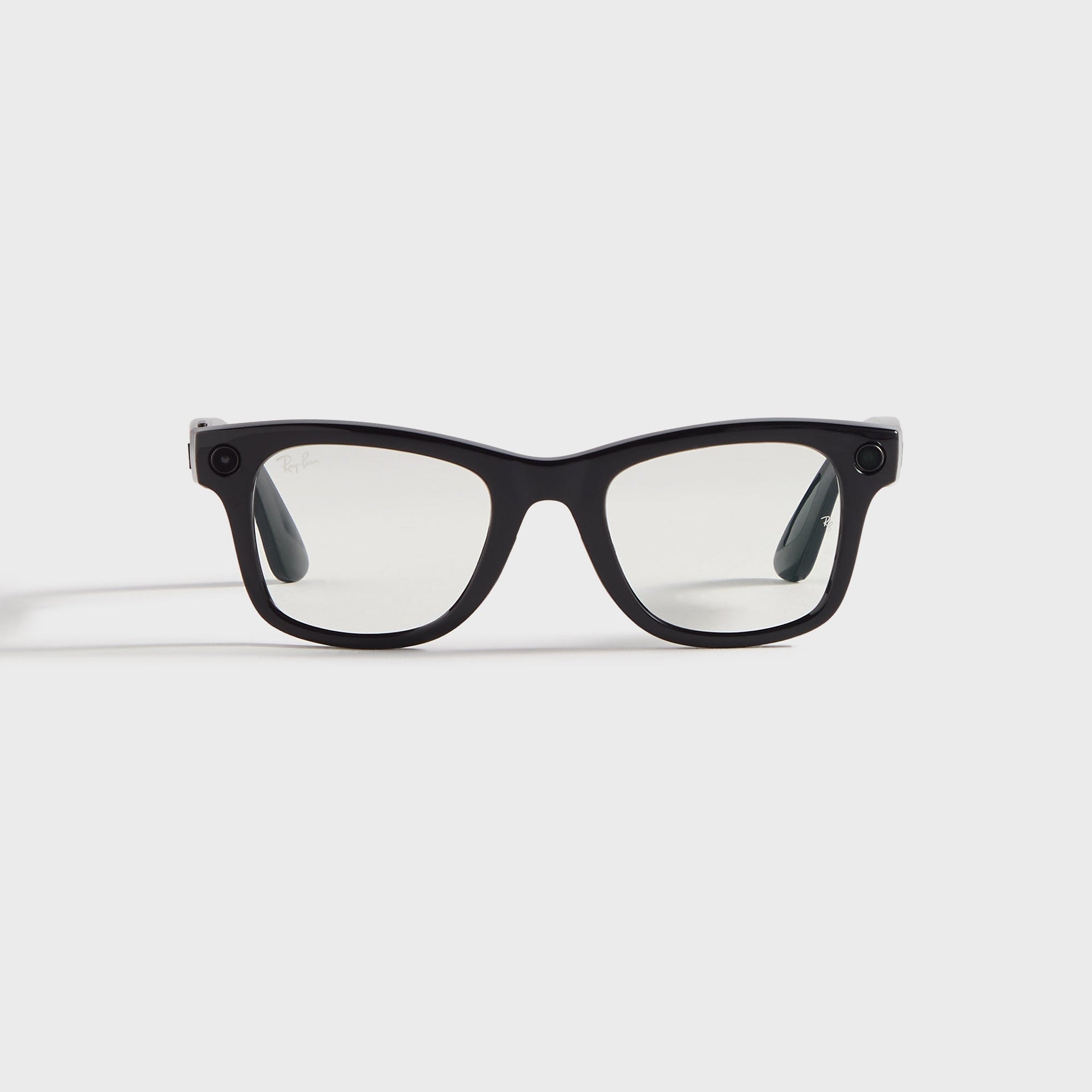 Ray Ban Meta Wayfarer Sunglasses - Shiny Black / Transitions Graphite Green