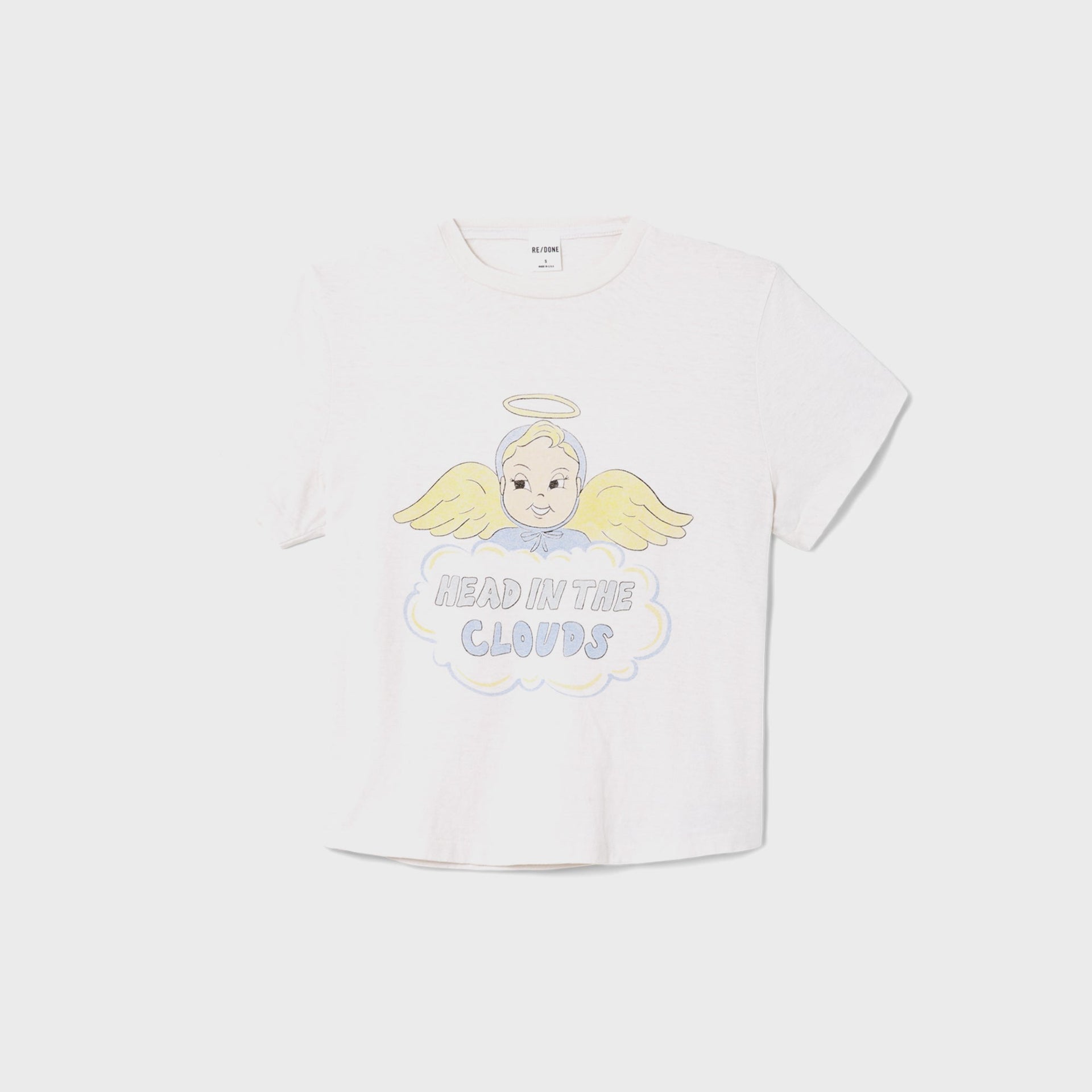 ReDone 50s Boxy Tee Clouds - Vintage White