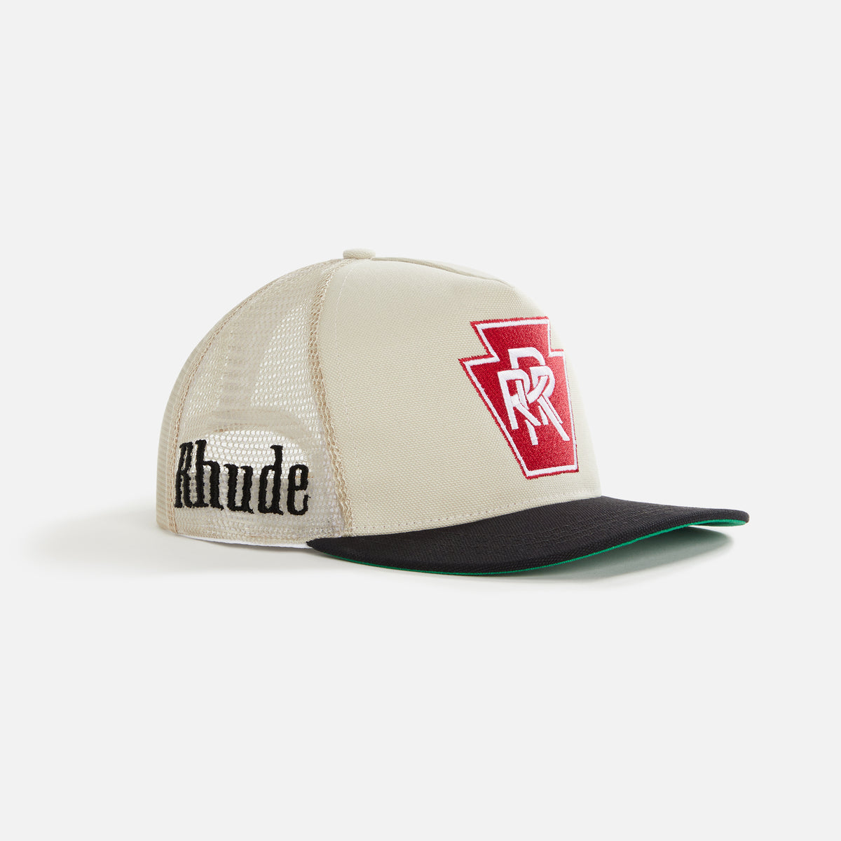 Rhude Triple R Trucker Cap - Stone Grey / Black