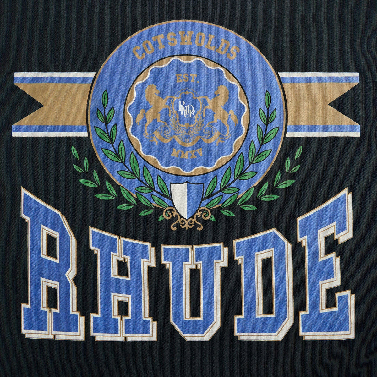 Rhude Cotswold Crest Tee in Vintage Black