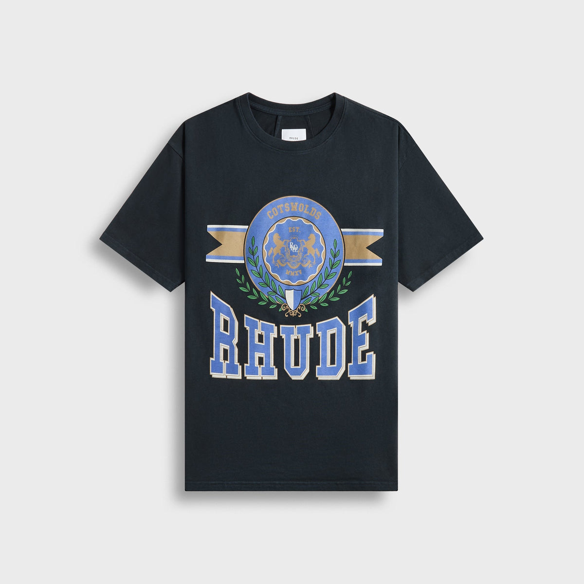 Rhude Cotswold Crest Tee in Vintage Black
