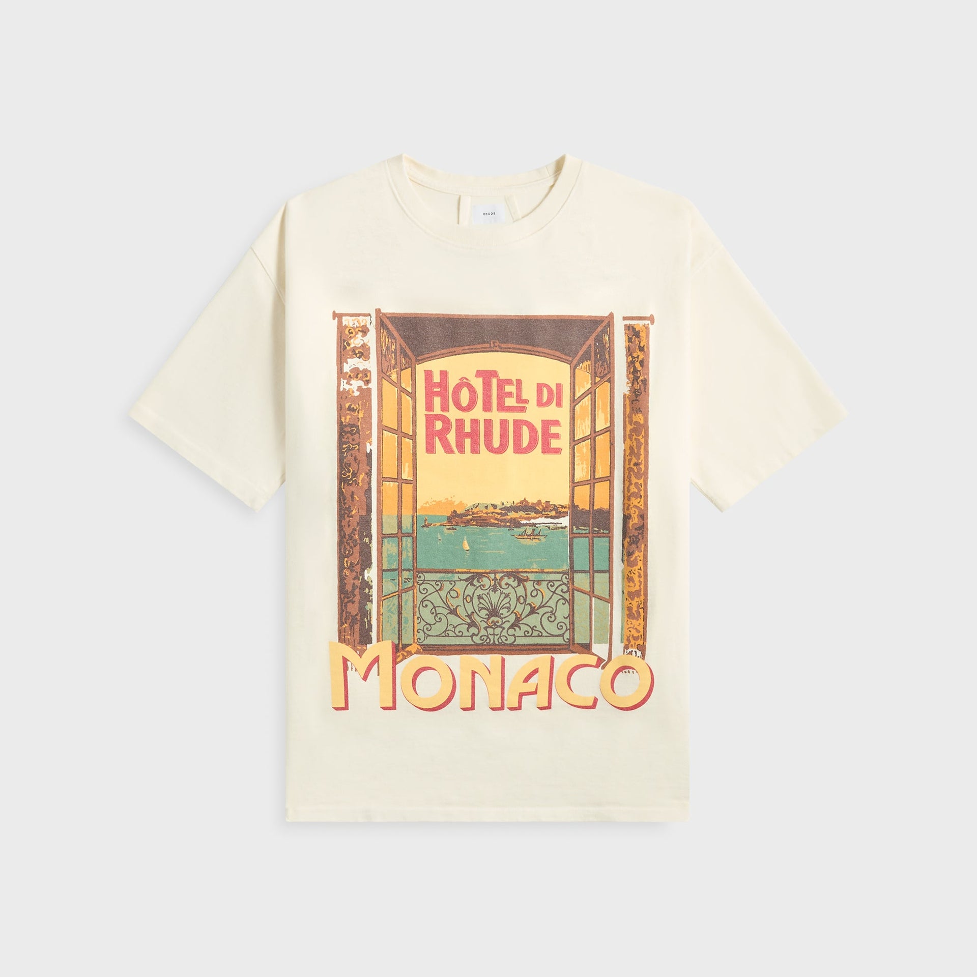 Rhude Hotel Di Monaco Tee in Vintage White