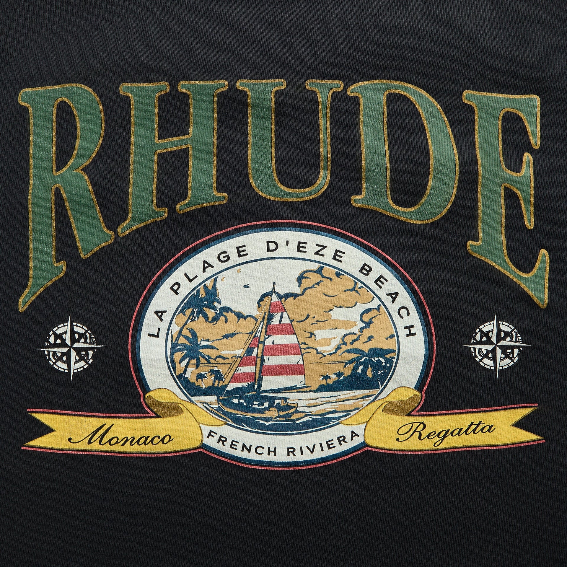 Rhude Monaco Regatta Tee in Vintage Black