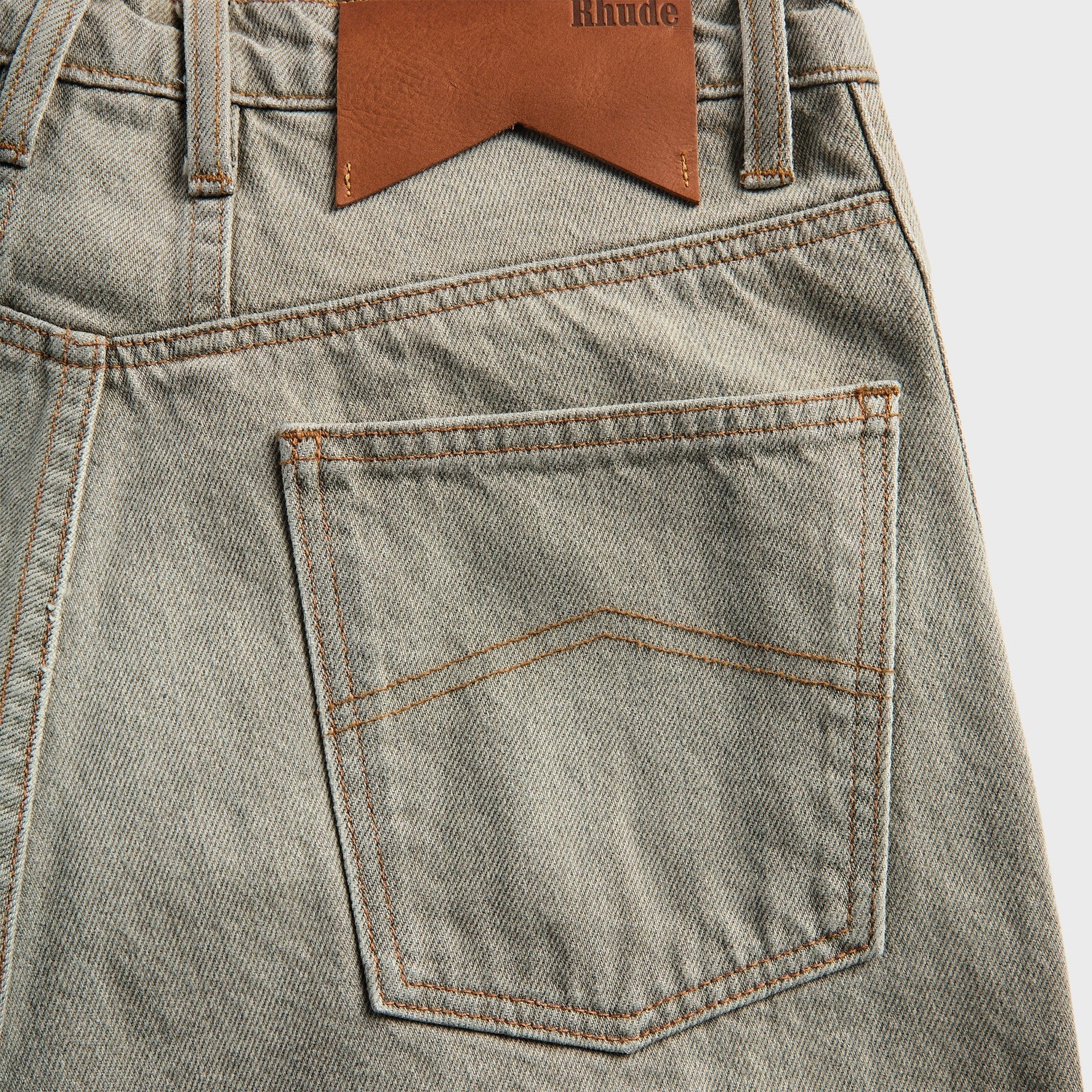 Rhude Baggy Traxedo Denim Short - Liberty Grey