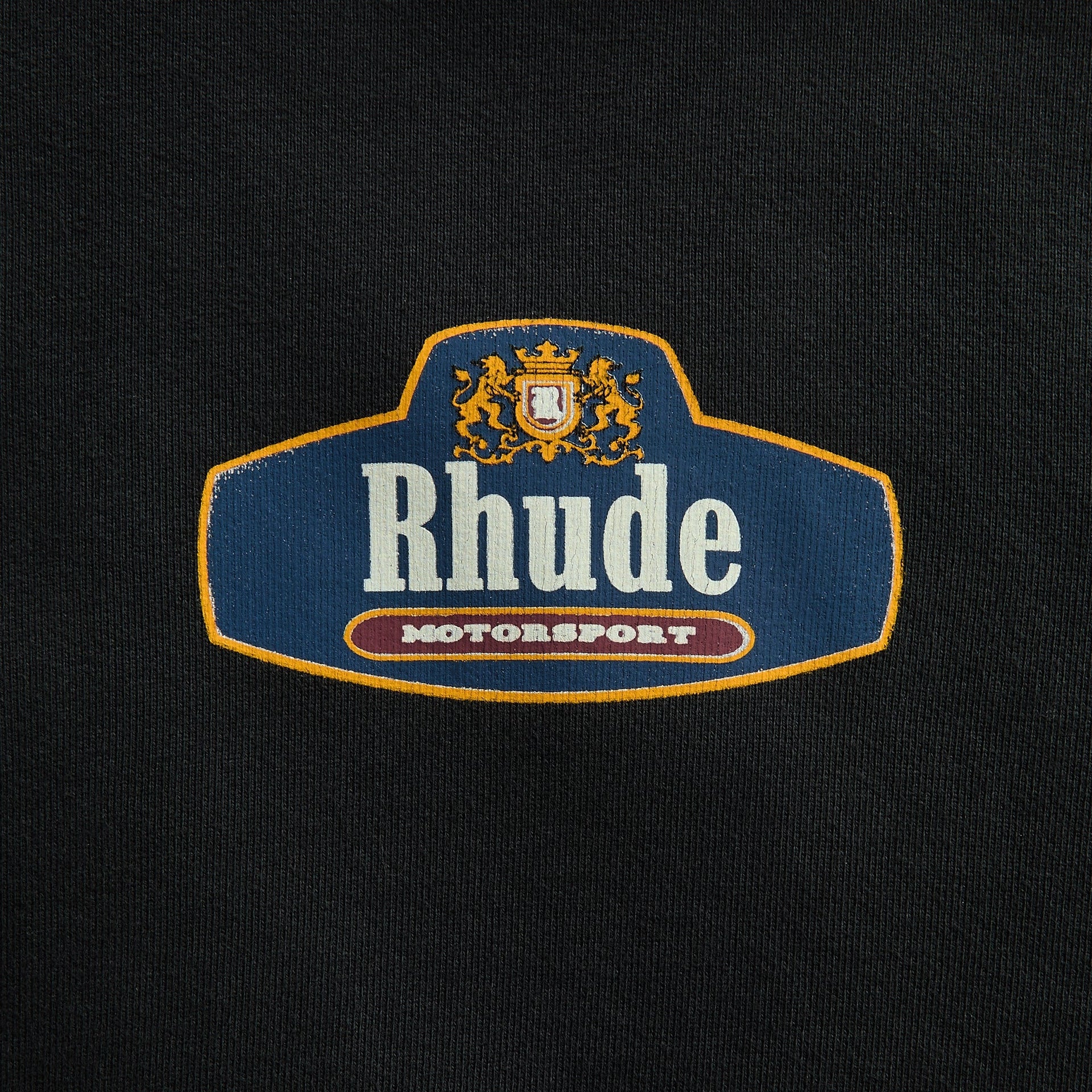 Rhude Racing Crest Hoodie - Vintage Black / Navy