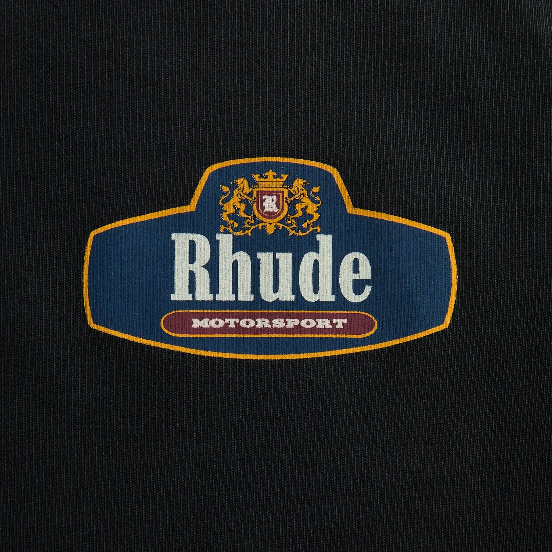 Rhude Racing Crest Tee - Vintage Black / Navy