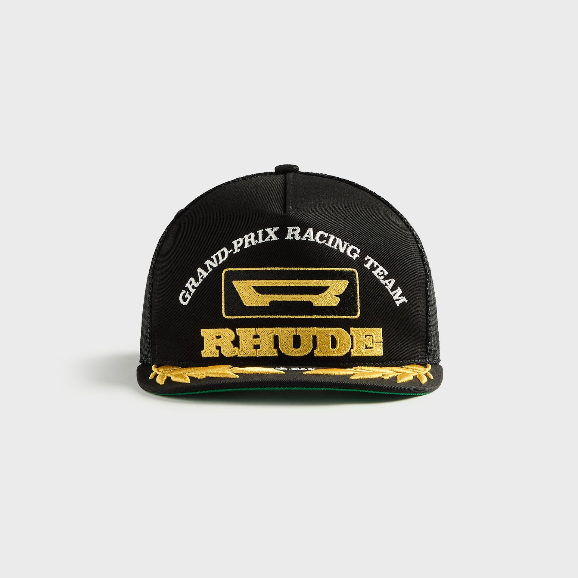 Rhude Racing Panel Trucker Hat - Black / Yellow