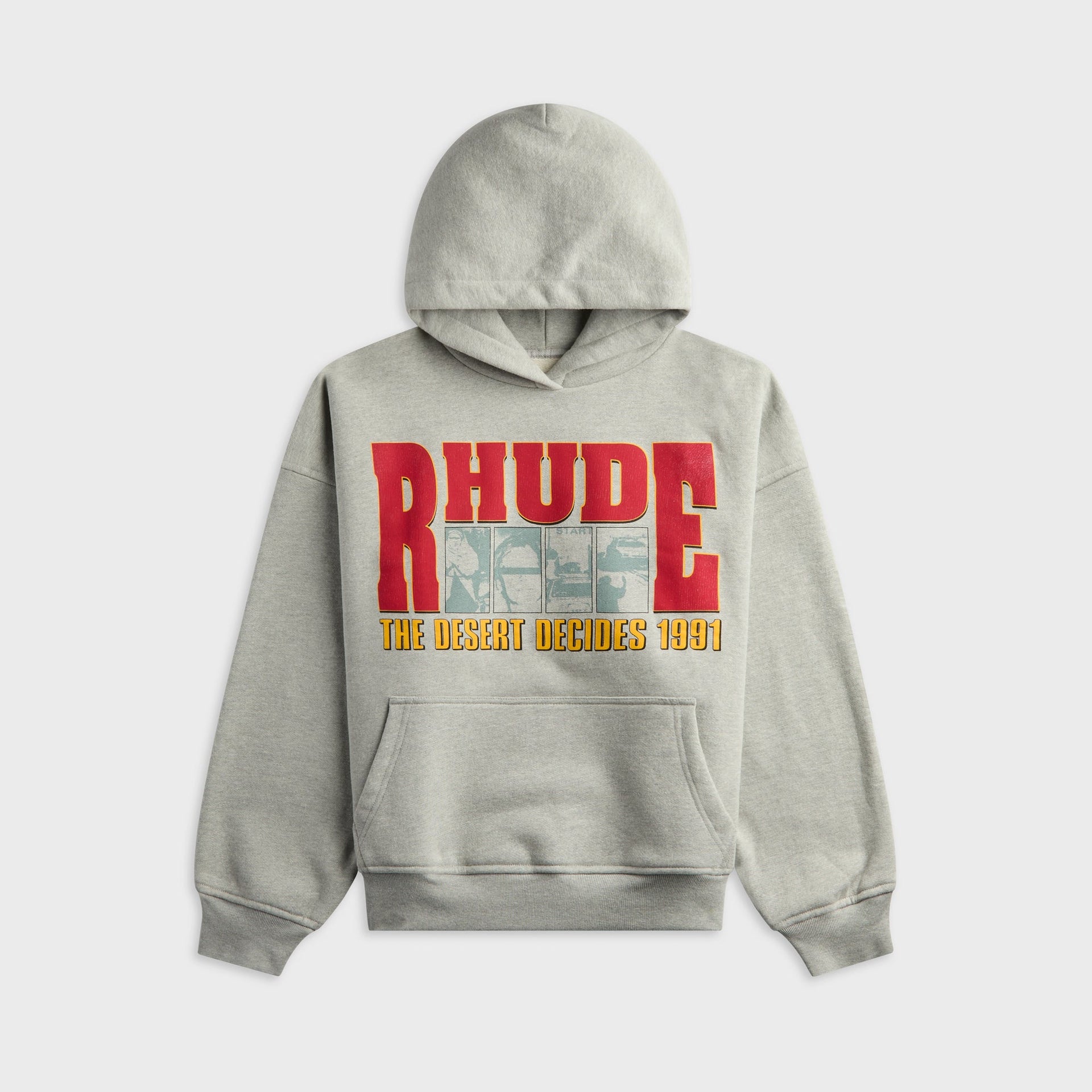 Rhude The Desert Decides Hoodie - Heather Grey / Red