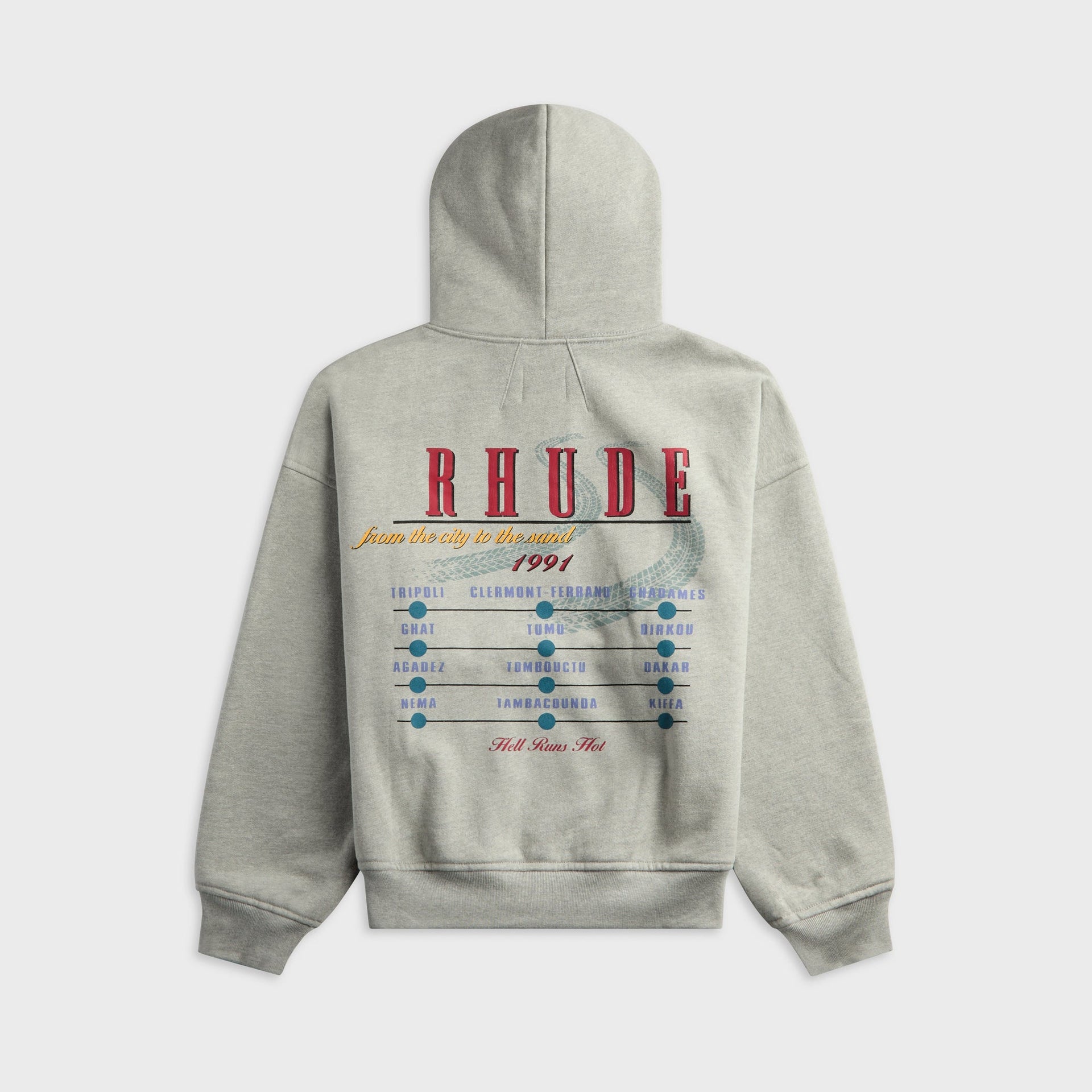 Rhude The Desert Decides Hoodie - Heather Grey / Red