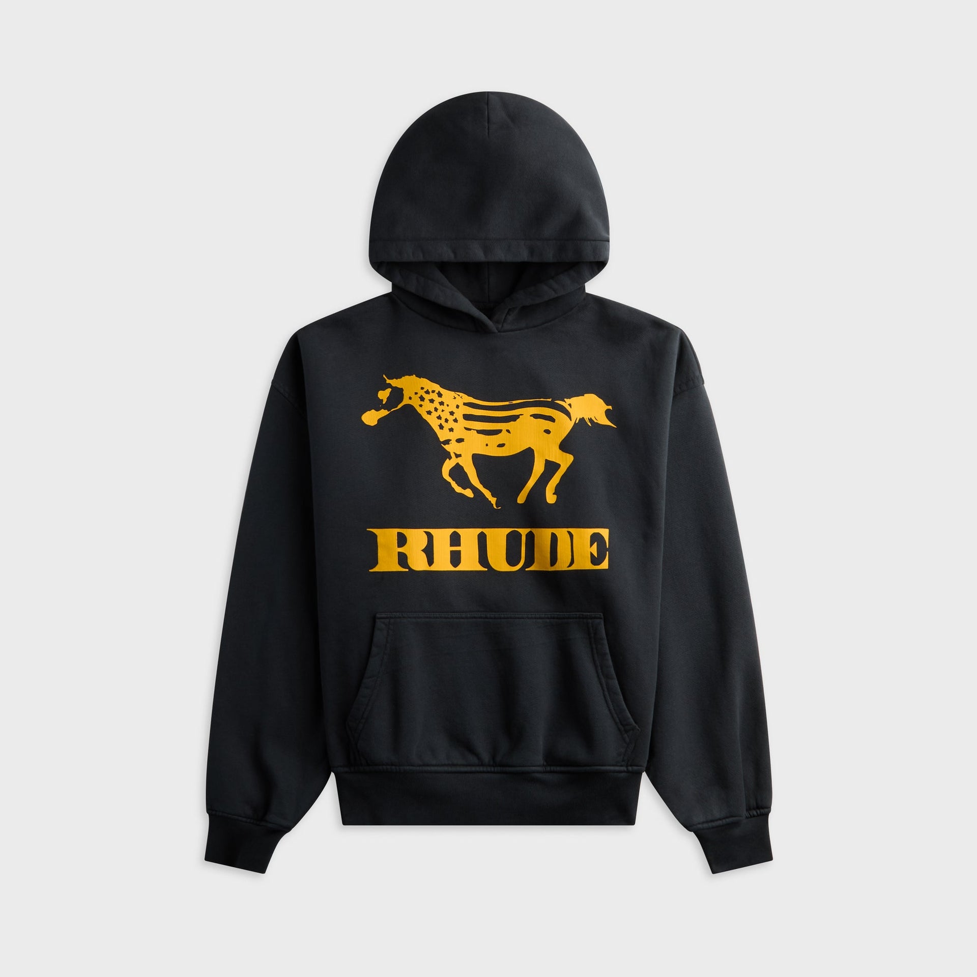 Rhude Dinero Hoodie - Vintage Black / Yellow