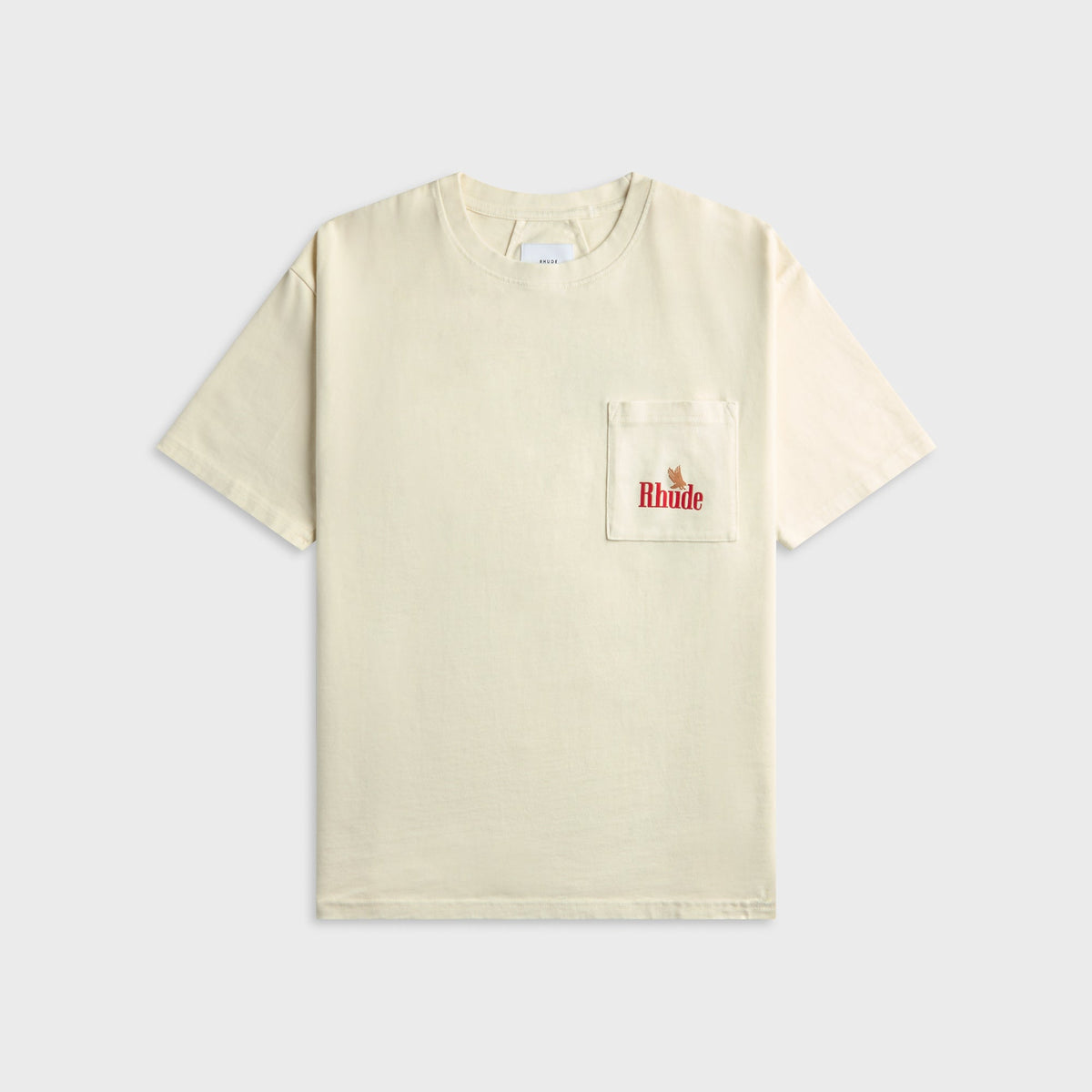 Rhude American Spirit Short Sleeve Pocket Graphic Tee - Vintage White / Red
