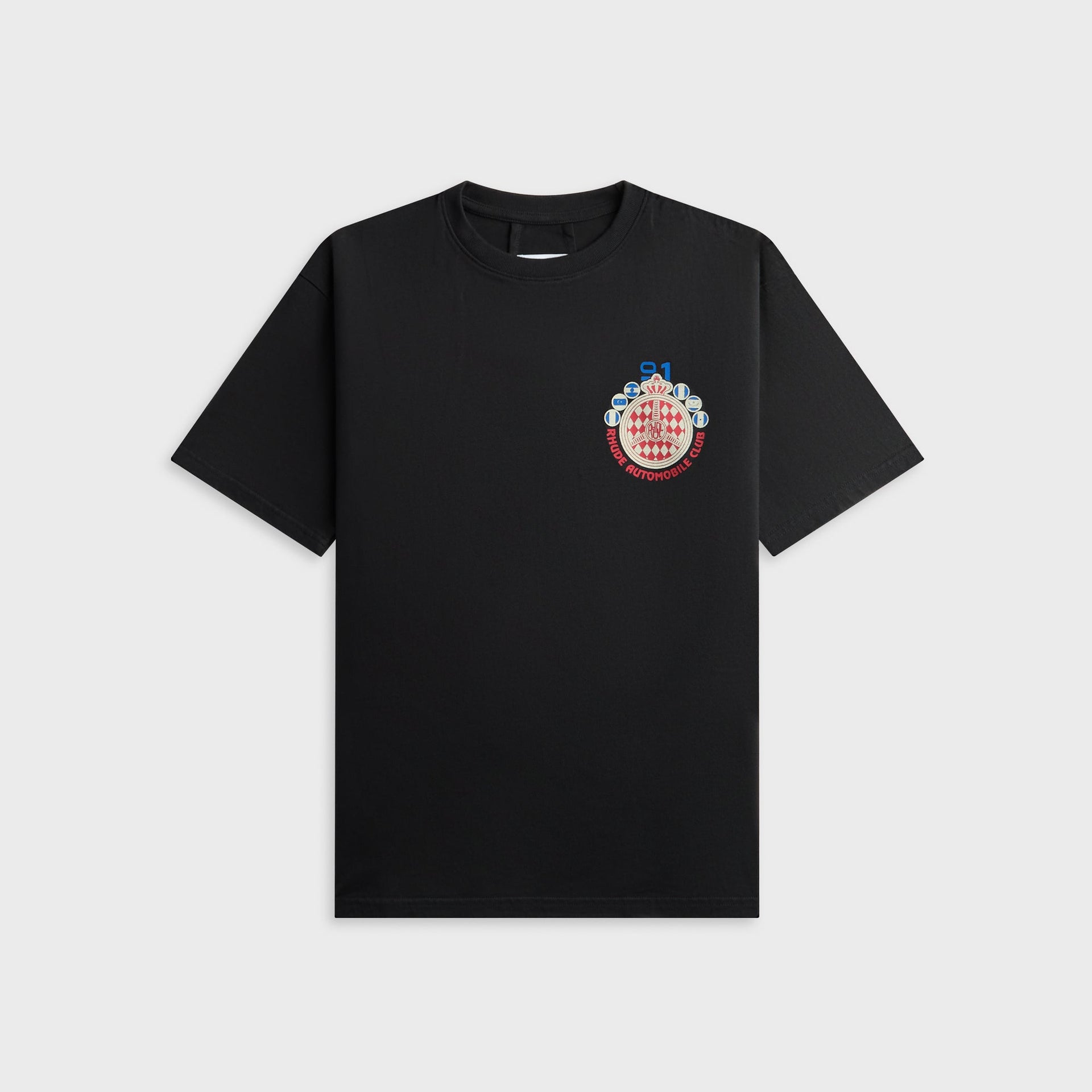 Rhude Automobile Club Tee - Vintage Black / Red
