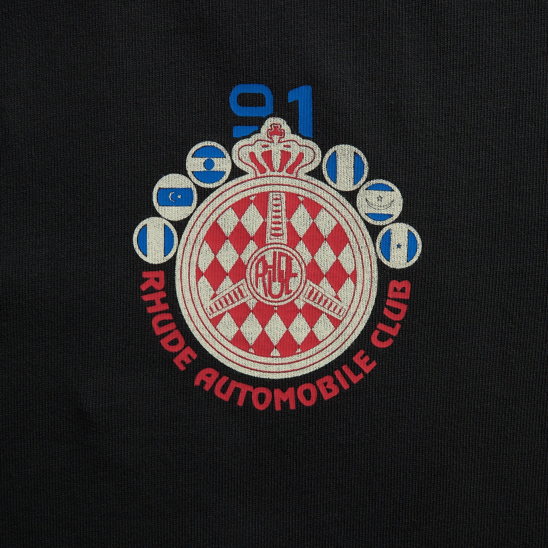 Rhude Automobile Club Tee - Vintage Black / Red