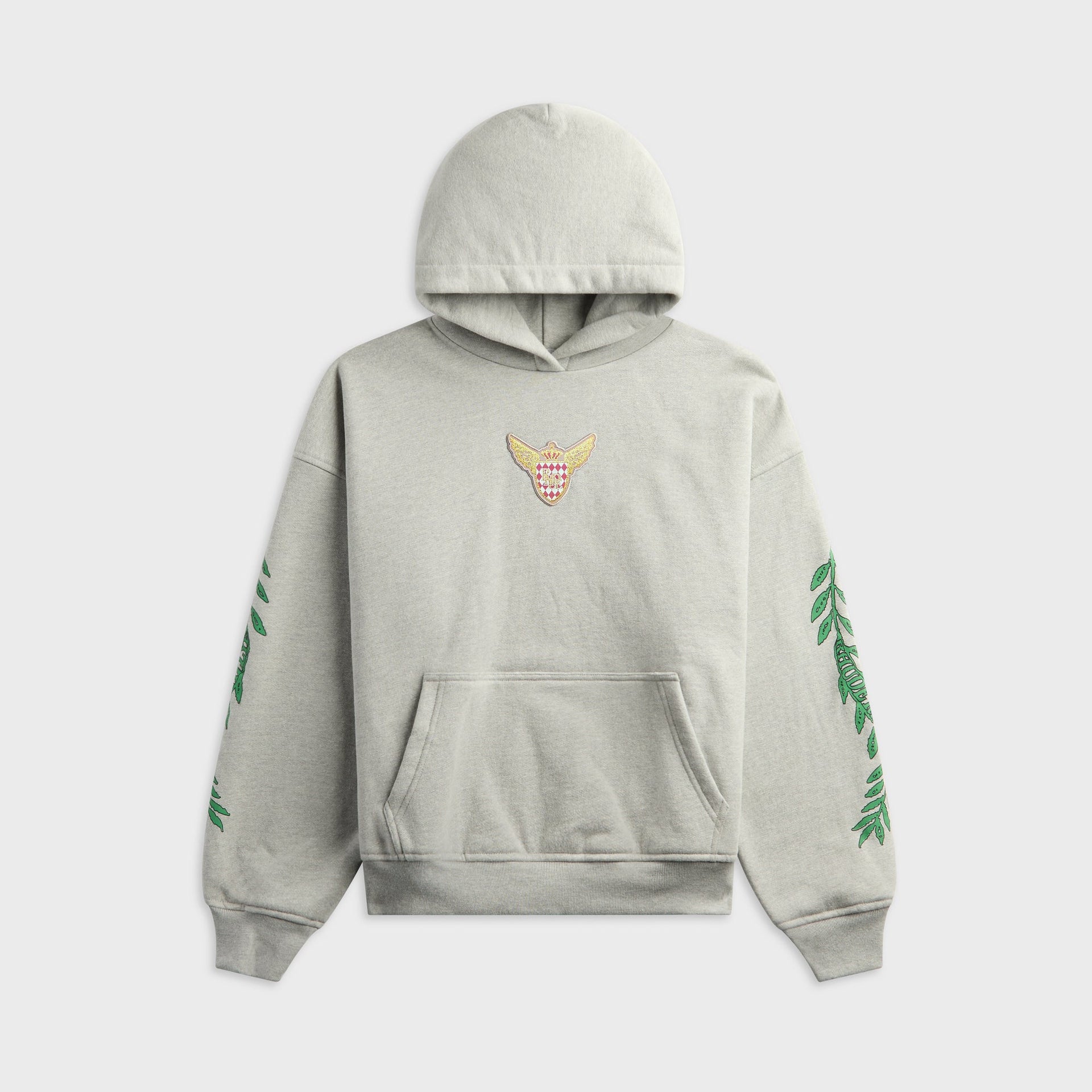 Rhude Tripoli Rally Team Zip-Up Hoodie - Heather Grey / Green / Blue