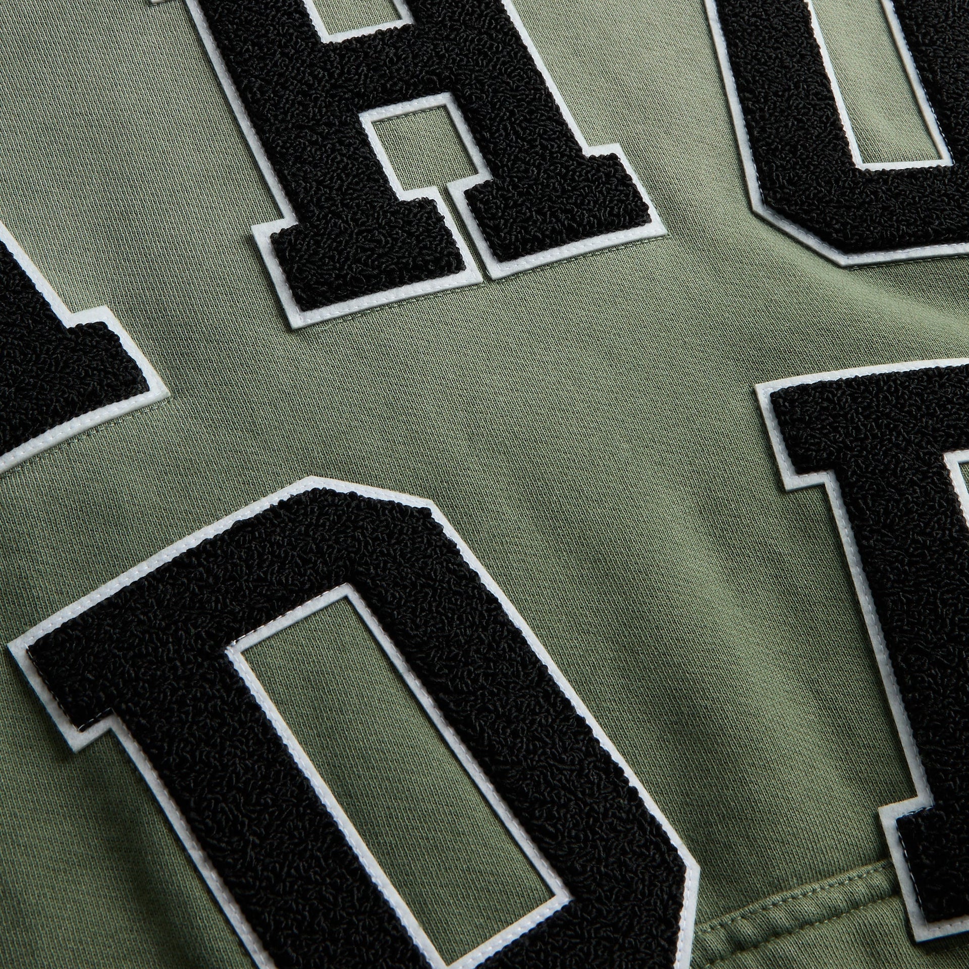 Rhude Chenille Patch Logo Hoodie - Washed Olive / Black