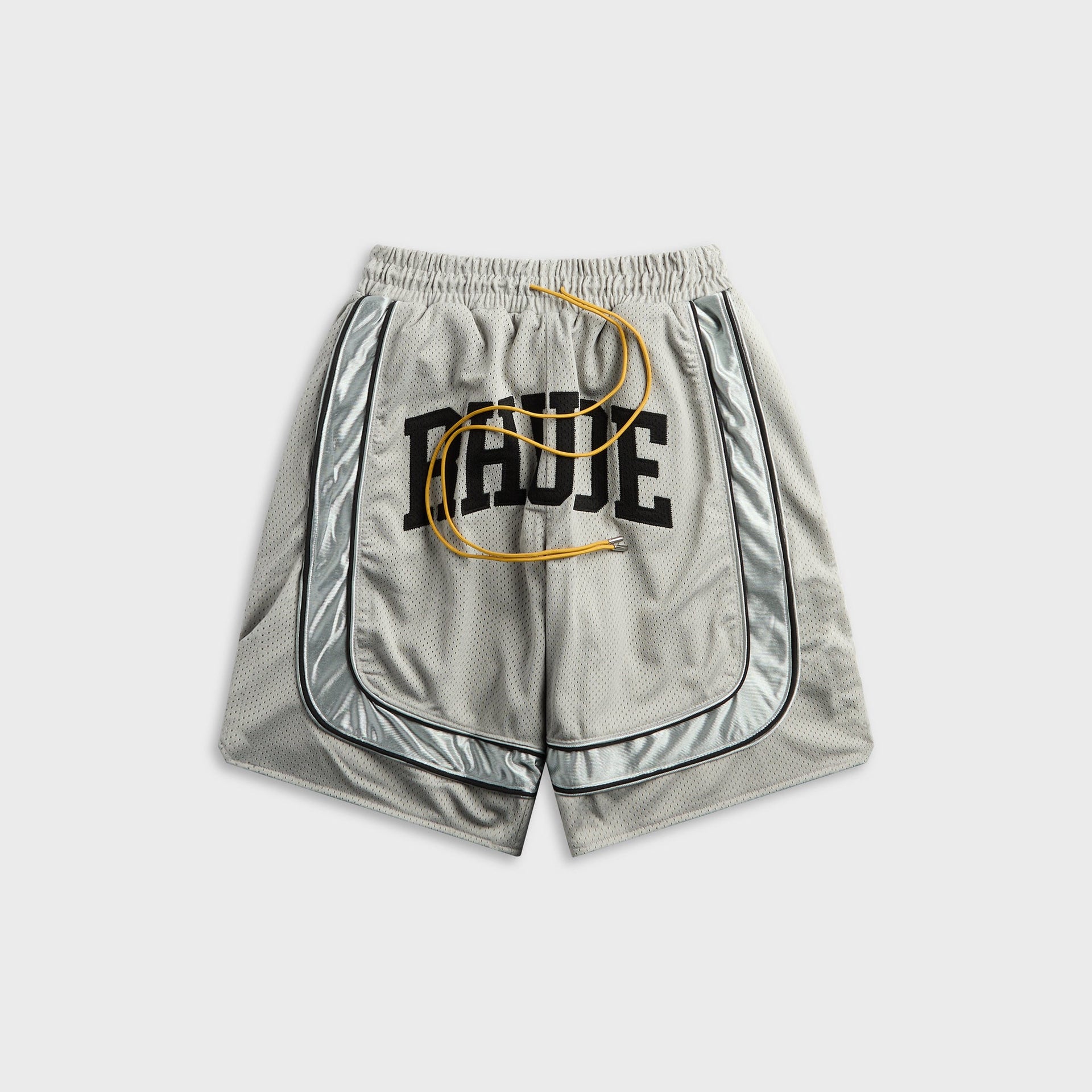 Rhude Baggy Collegiate Logo Short - Grey / Silver