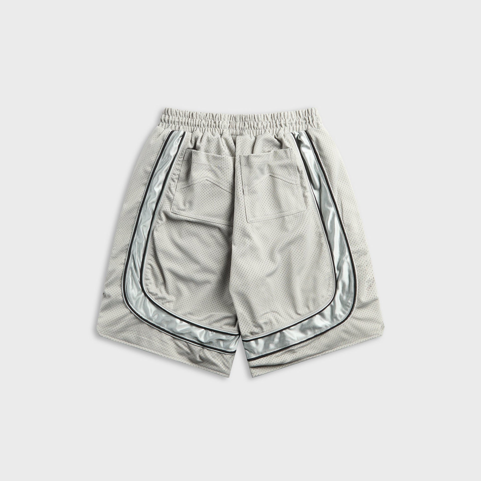 Rhude Baggy Collegiate Logo Short - Grey / Silver
