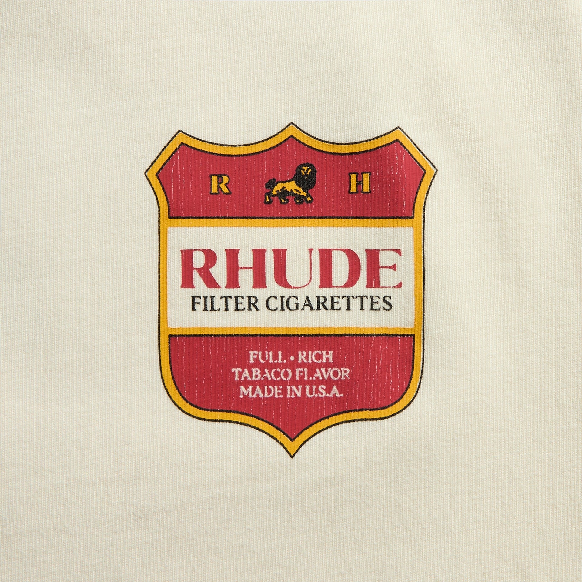 Rhude Filtaro Crest Tee - Vintage White / Red / Yellow