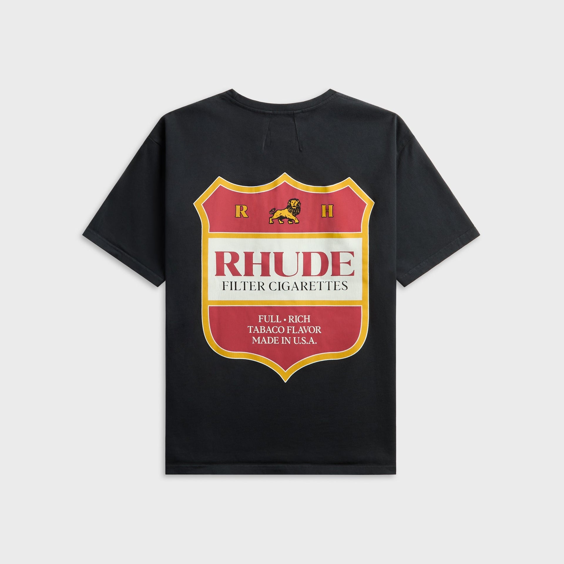 Rhude Filtaro Crest Tee - Vintage Black / Red / Yellow