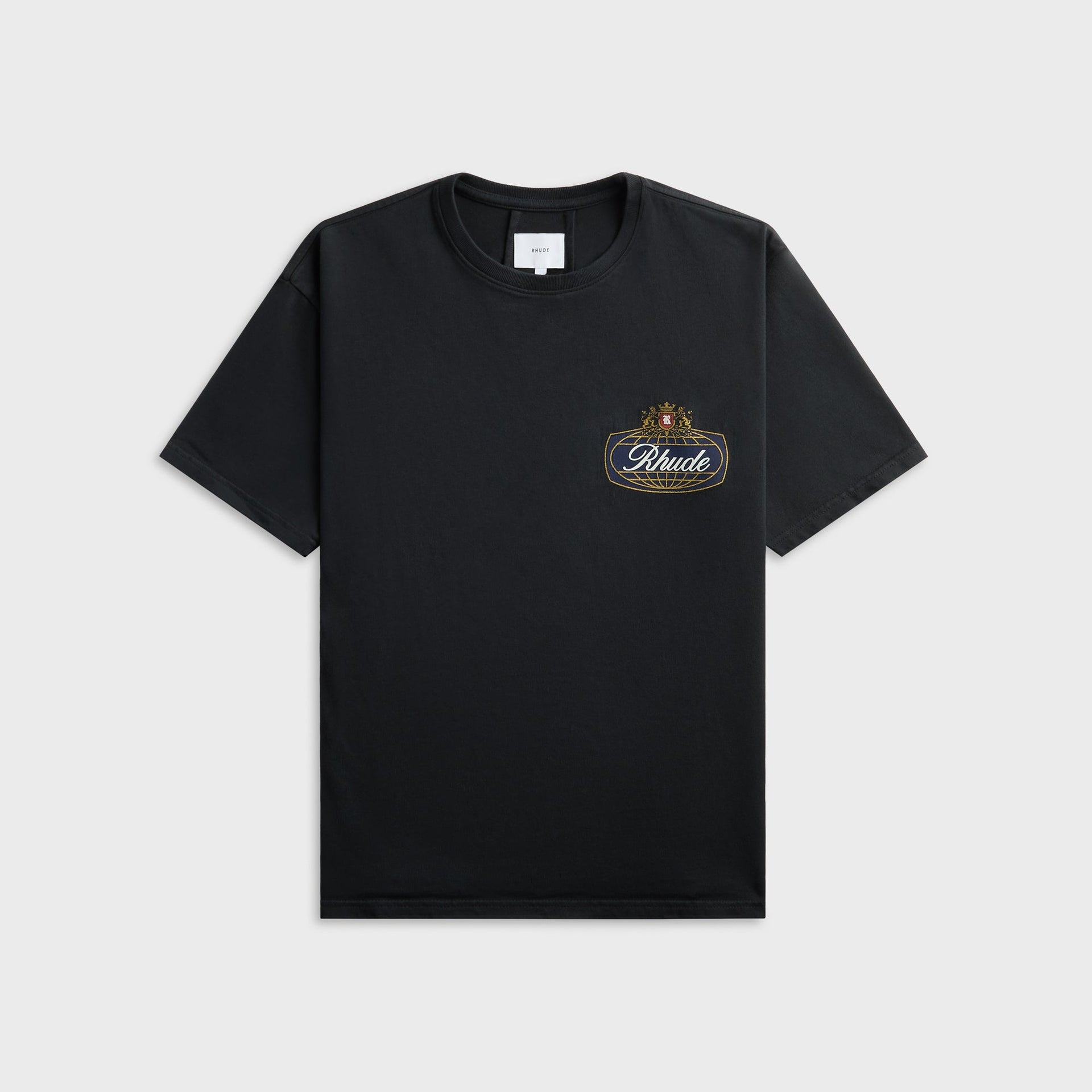 Rhude Safari Crest Tee - Vintage Black / Blue / Red