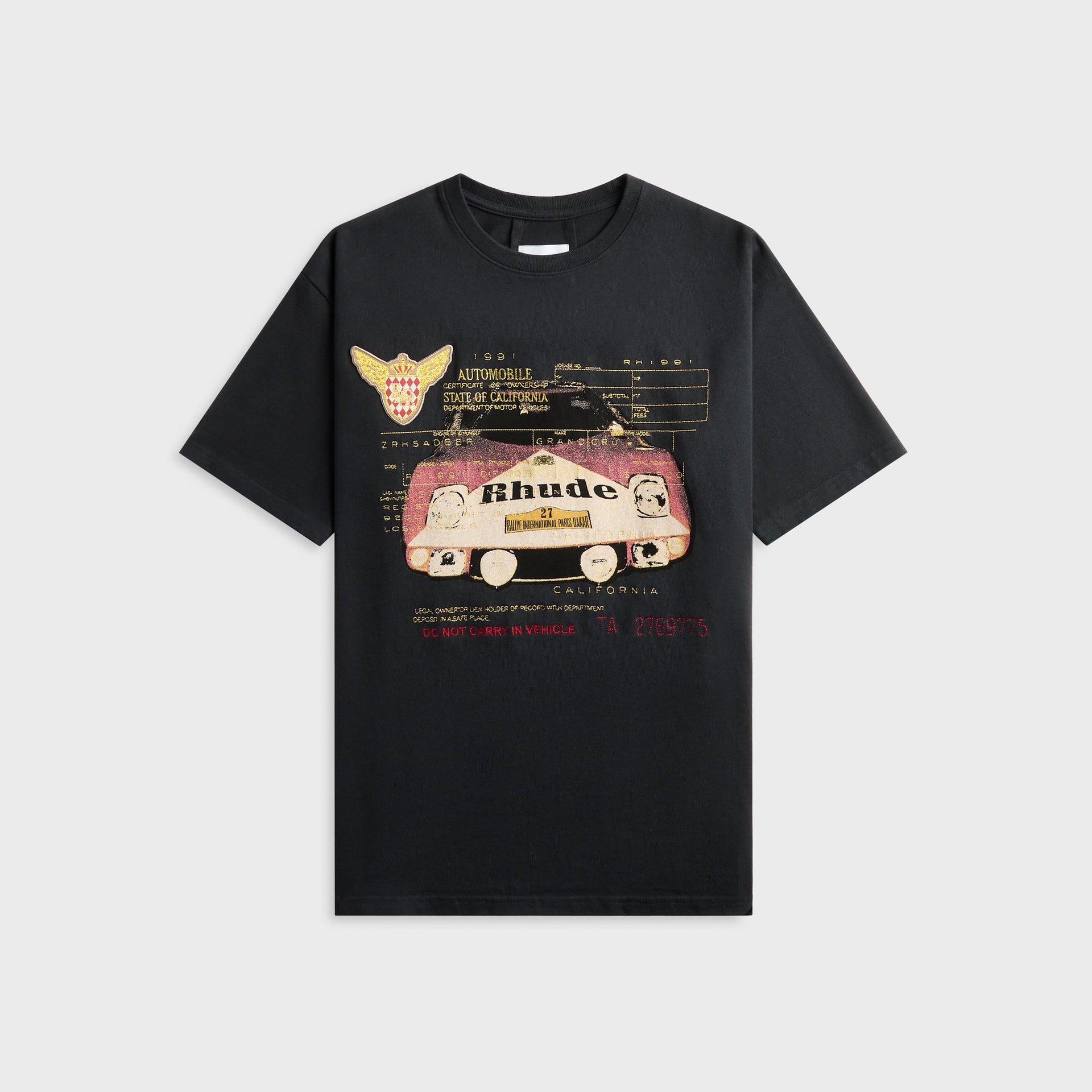 Rhude Slip Tee - Vintage Black / White / Red