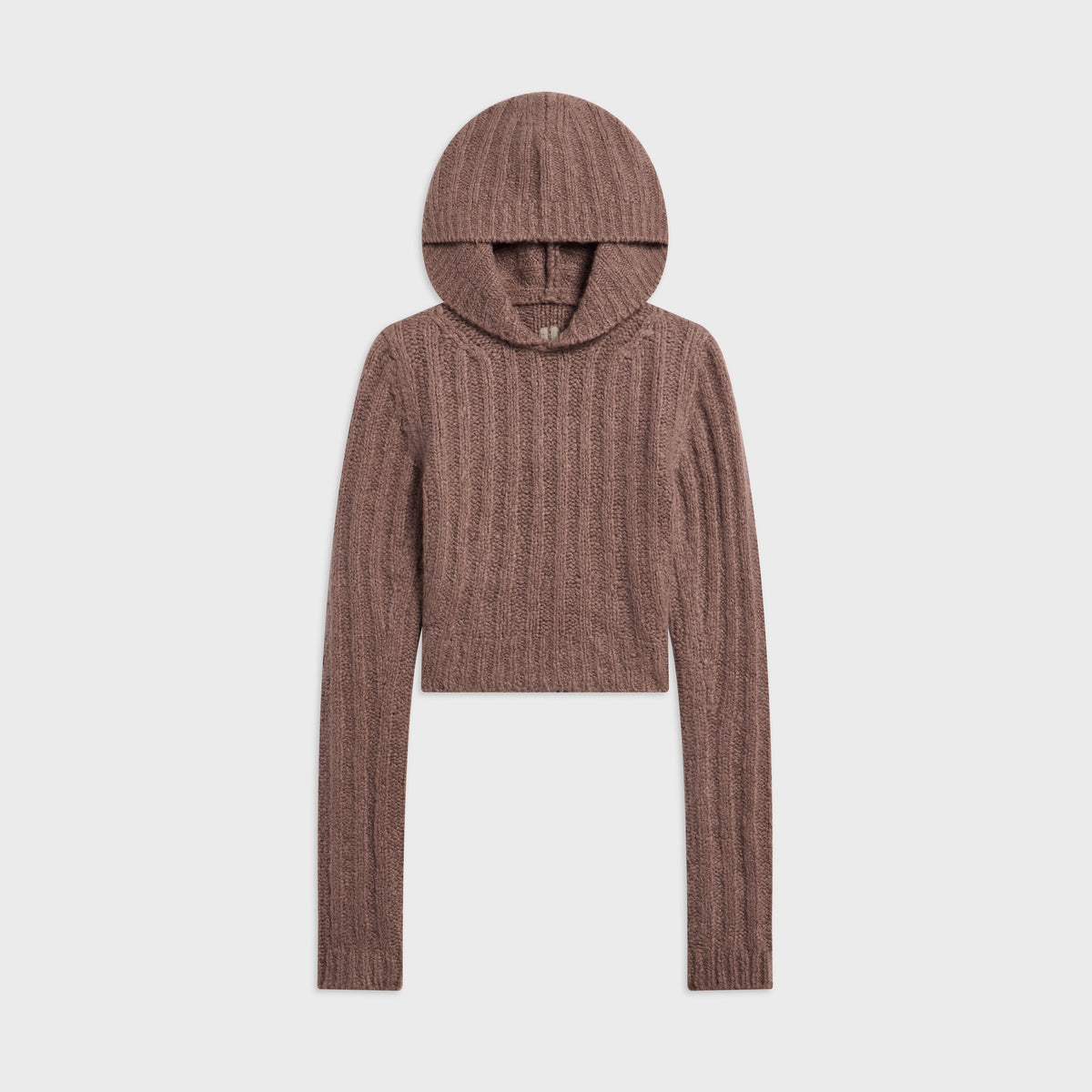 Rick Owens Cropped Hooded Sweater With Flared Sleeves - Grape