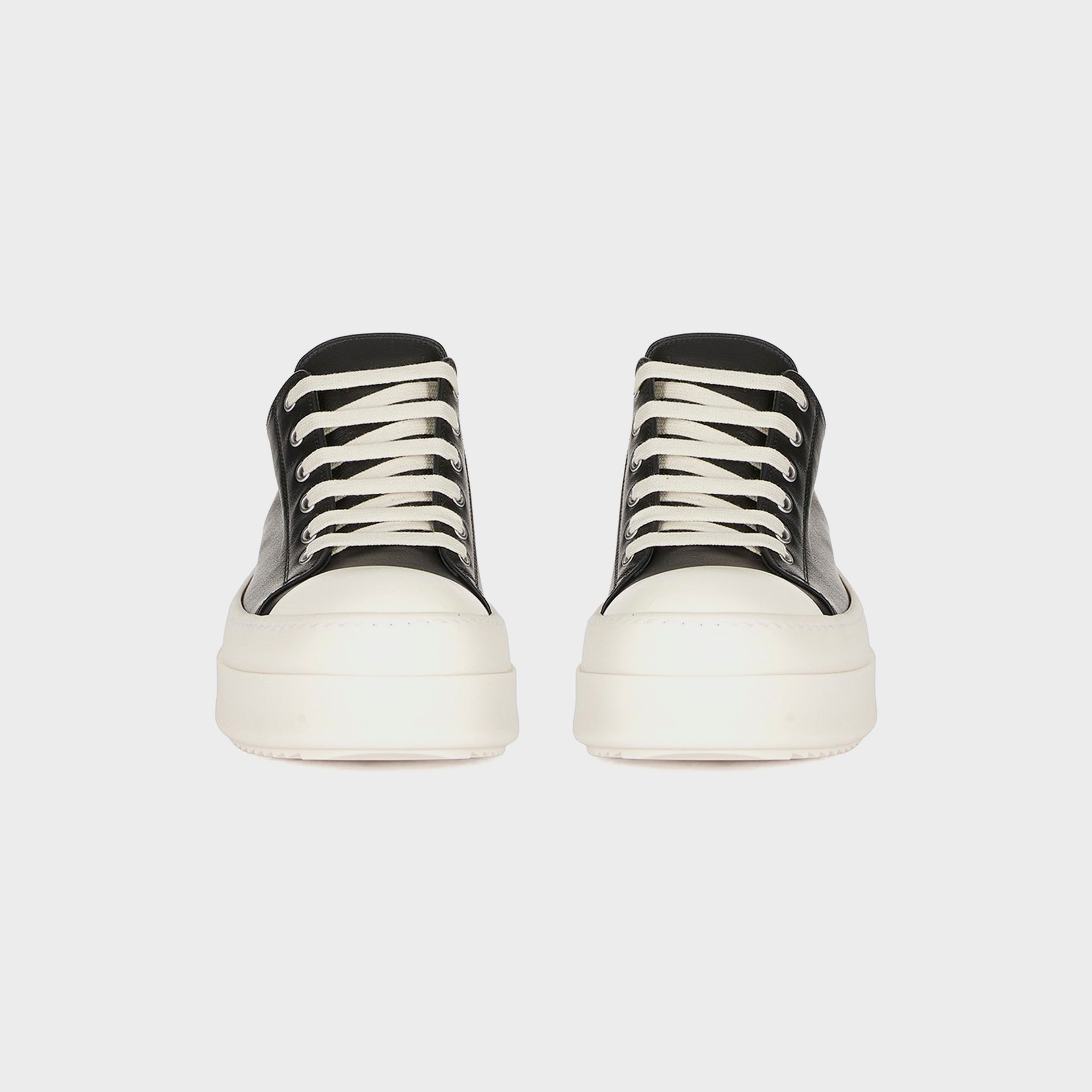 Rick Owens Mega Bumper Low Sneaks Scarpe in Pelle - Black / Milk