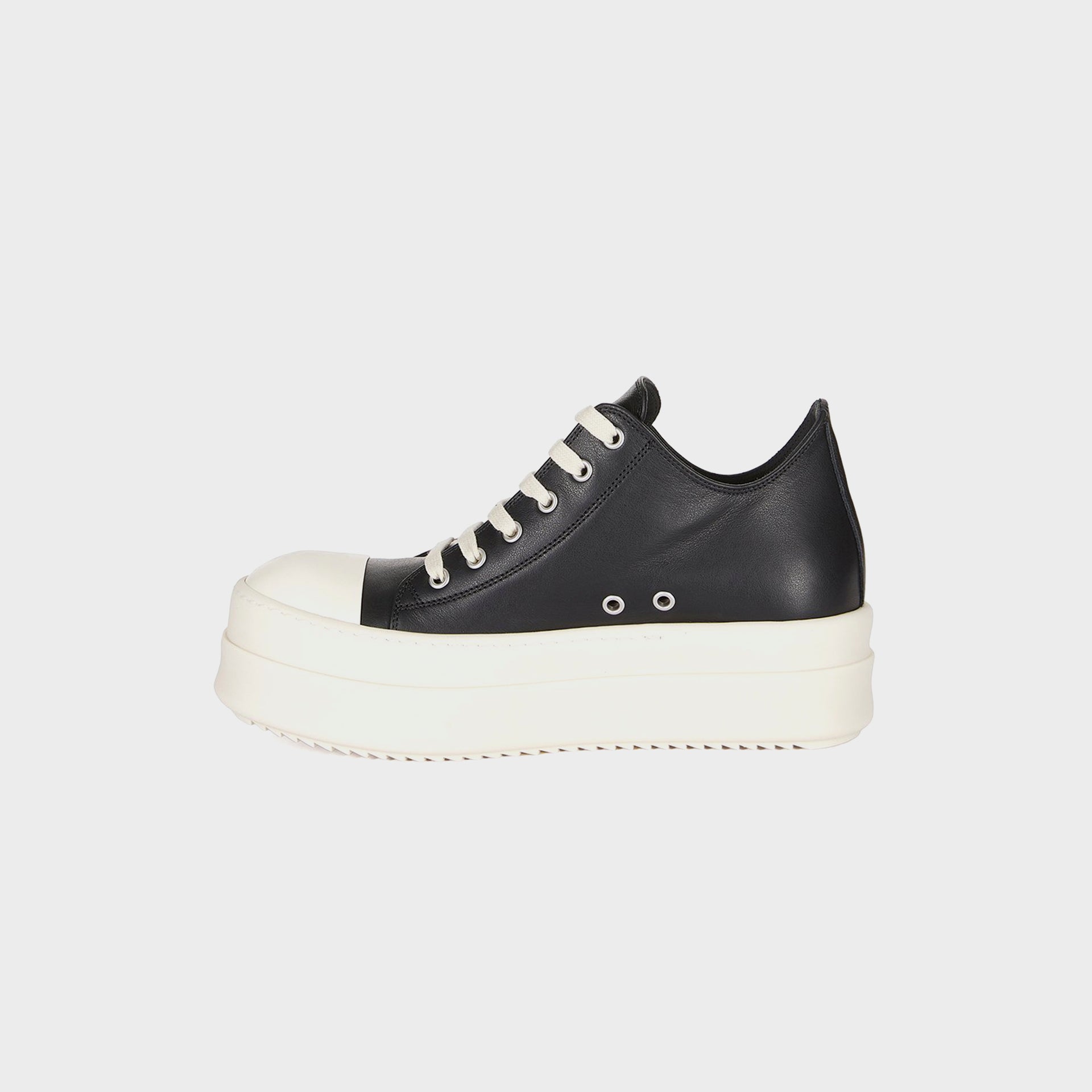 Rick Owens Mega Bumper Low Sneaks Scarpe in Pelle - Black / Milk