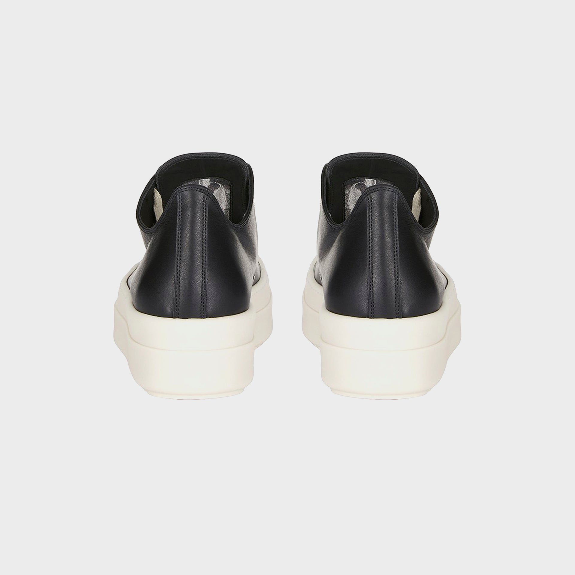 Rick Owens Mega Bumper Low Sneaks Scarpe in Pelle - Black / Milk