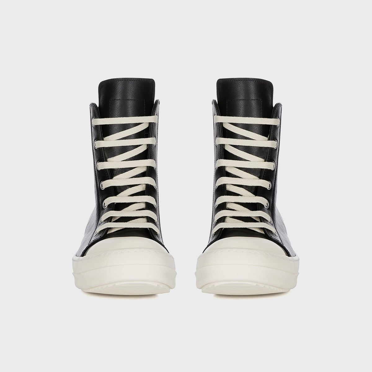 Rick Owens Leather Sneakers Scarpe in Pelle - Black / Milk / Milk