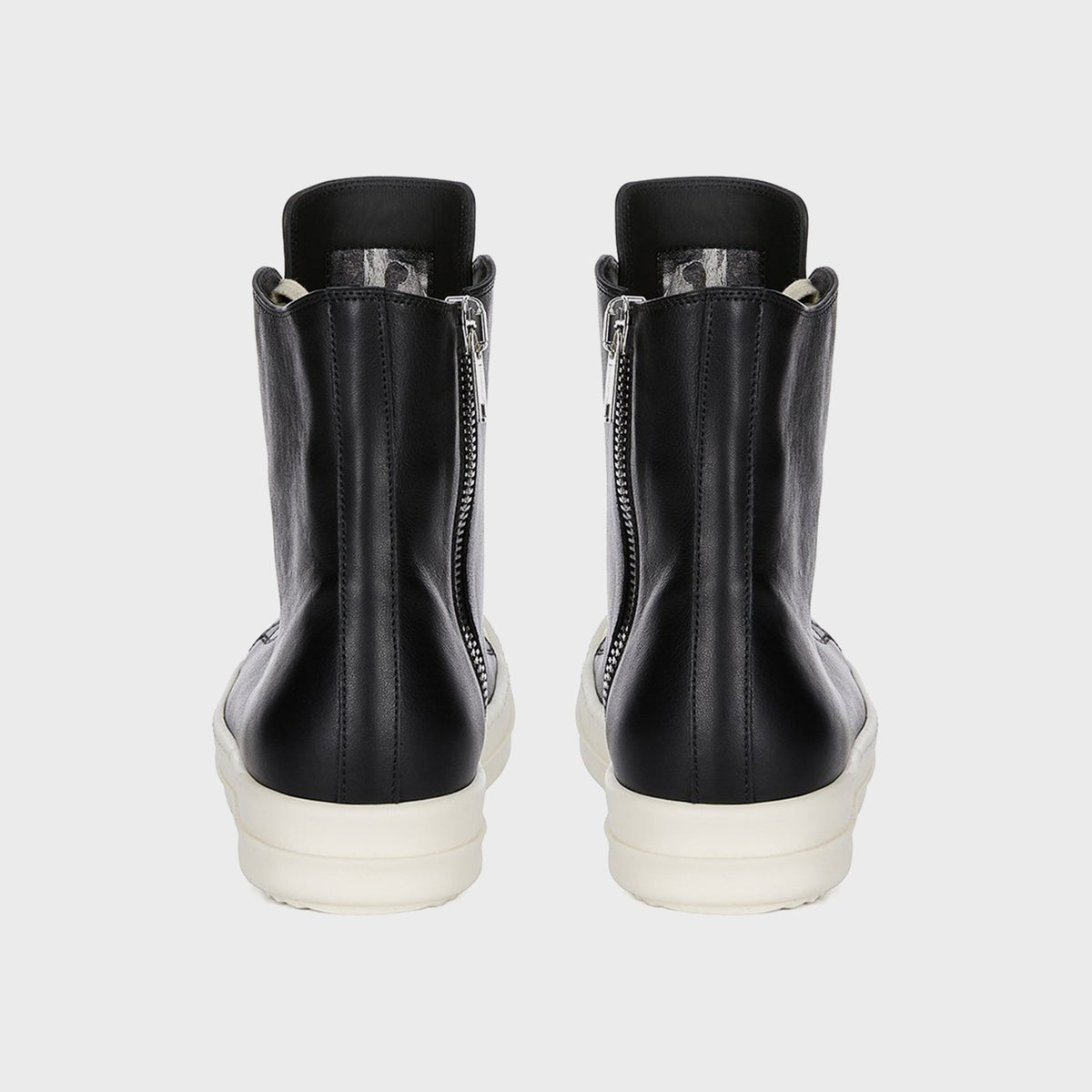 Rick Owens Leather Sneakers Scarpe in Pelle - Black / Milk / Milk