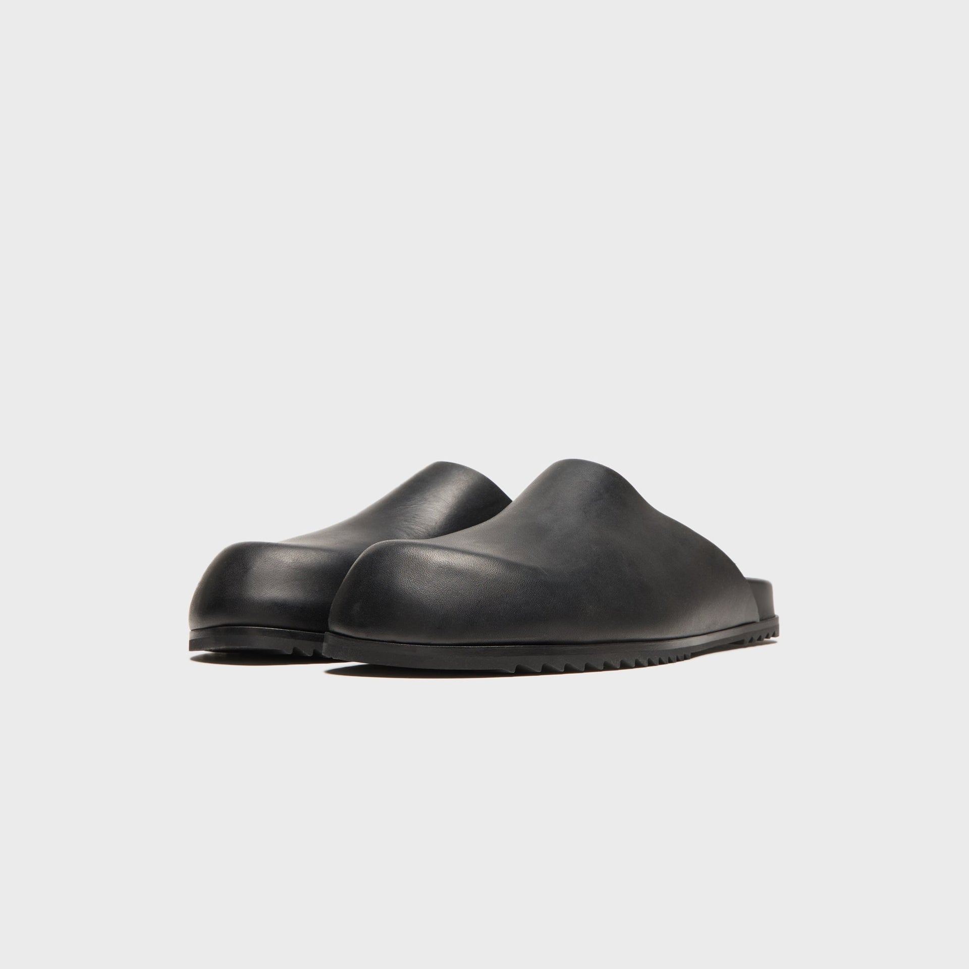 Rick Owens Black Temple Mule Granola Loafers - Pelle Black