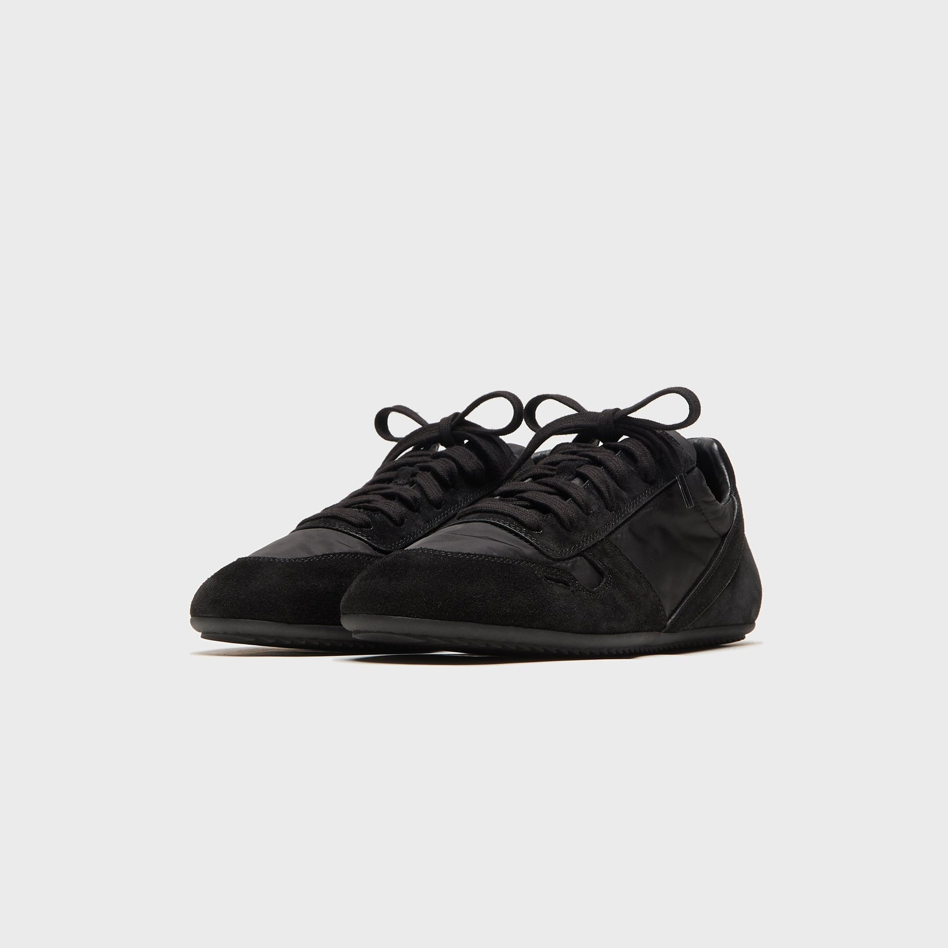 Rick Owens Minimal Suede Trimmed Sneaks - Black / Black / Black