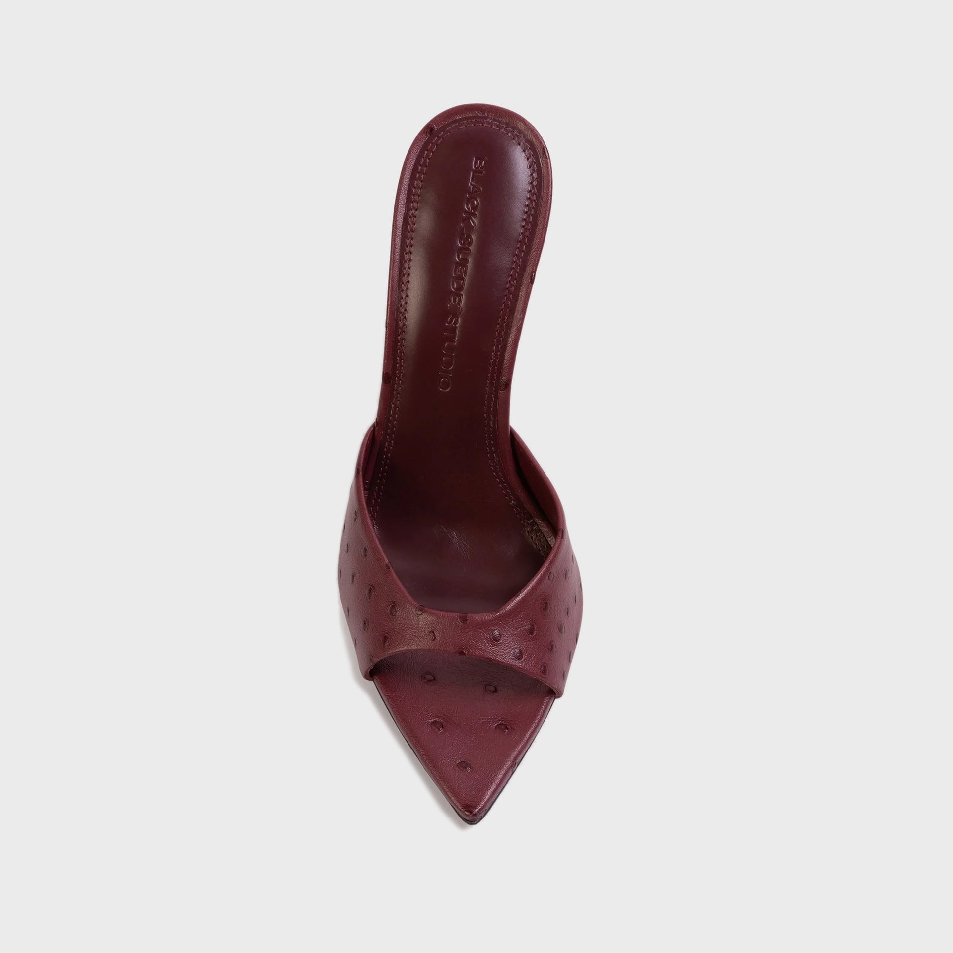 Black Suede Studio Brea - Ruby Ostrich Leather