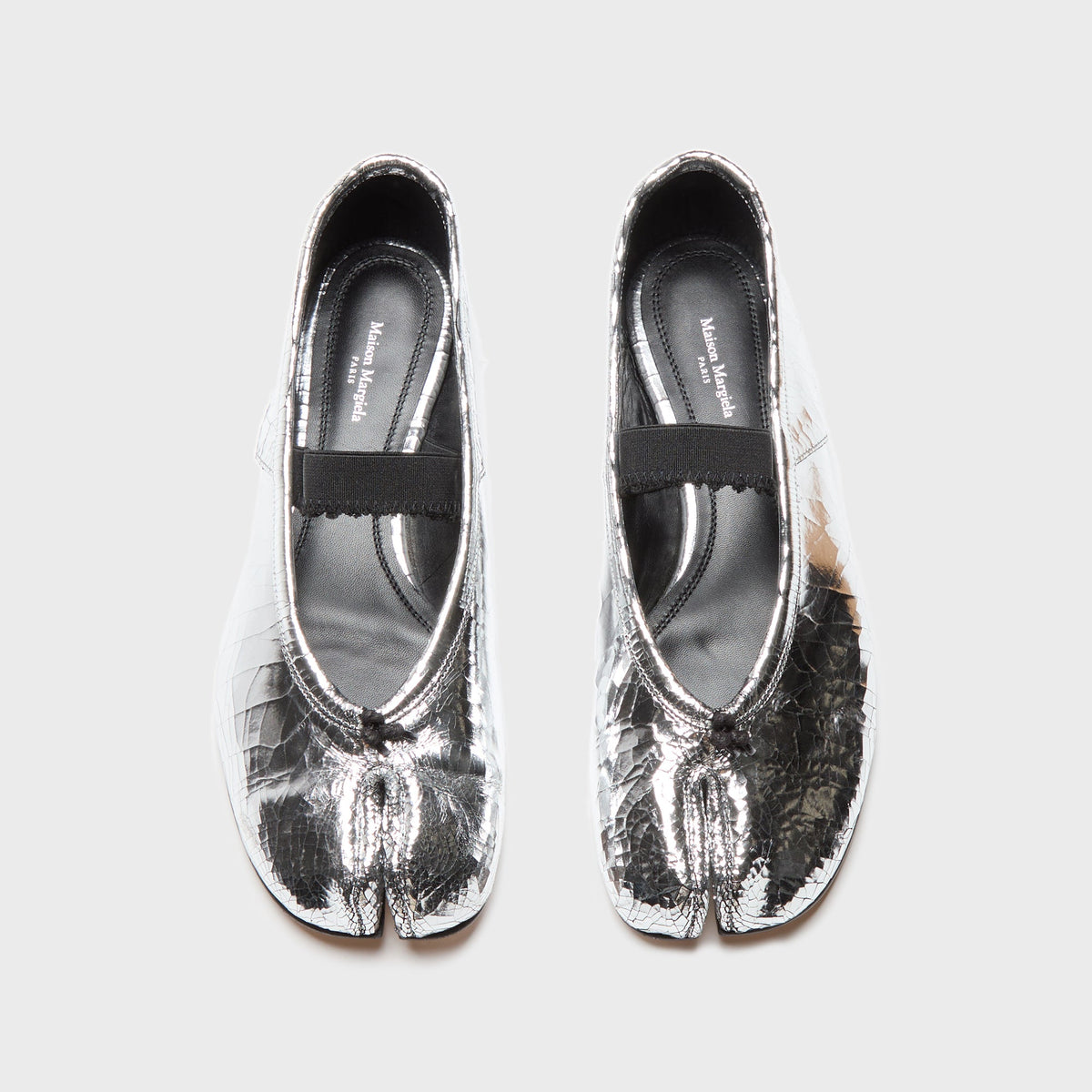 Maison Margiela Tabi Ballerina - Broken Mirror / Elastic Silver / Black