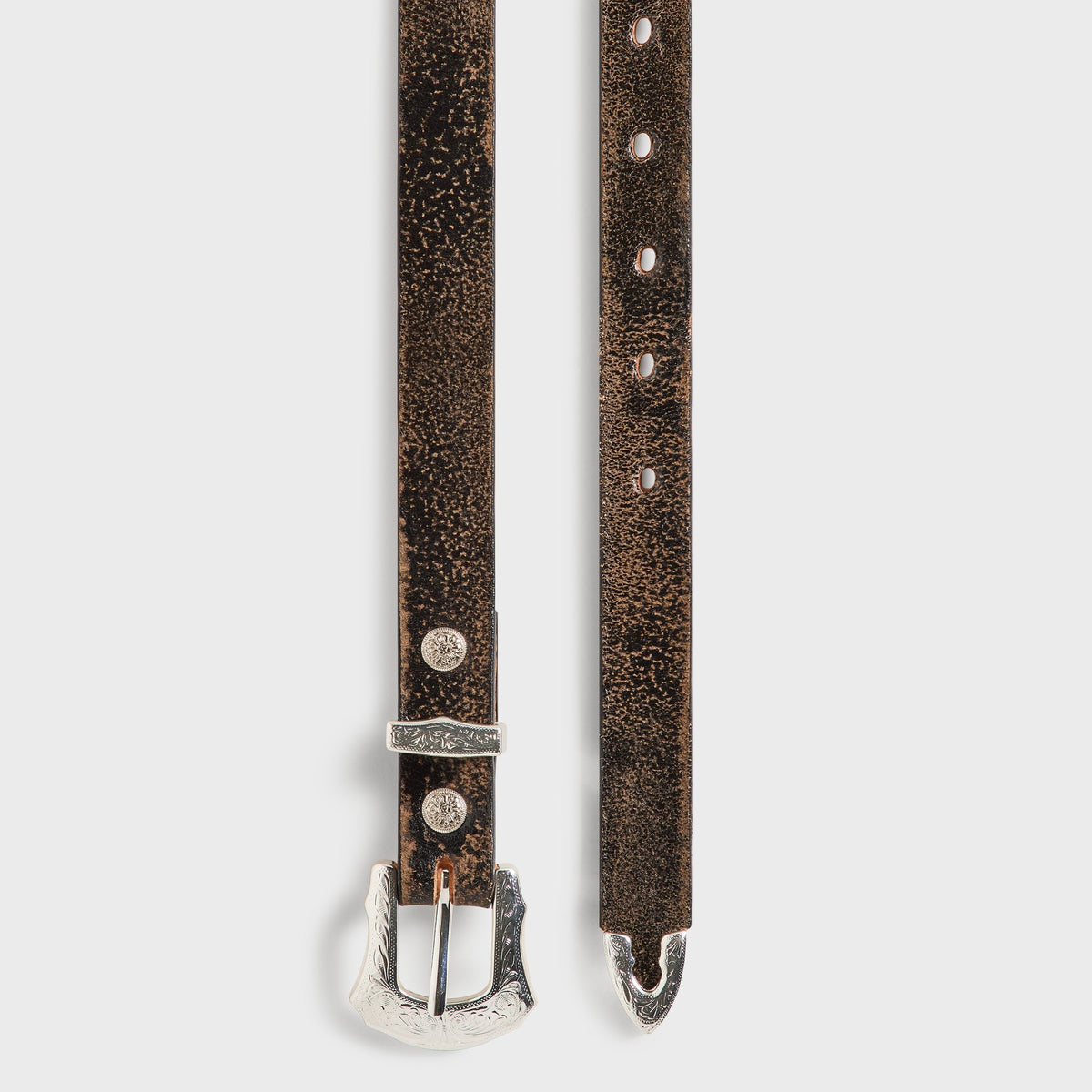 Kith 101 for SEVEN BY SEVEN Narrow Western Belt - Black - PH